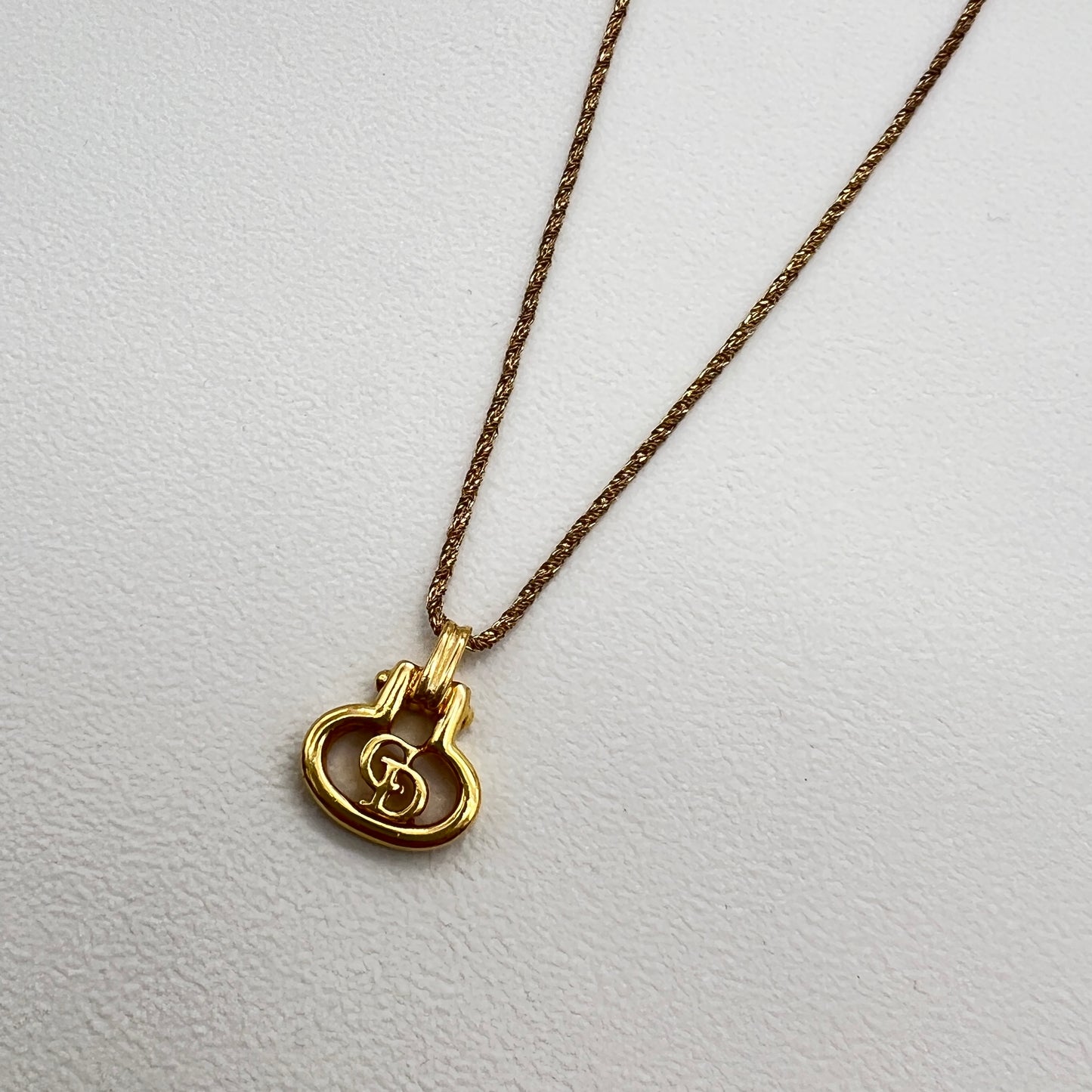 Christian Dior Vintage CD Logo Golden Necklace
