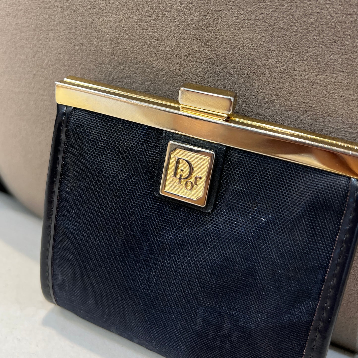 Christian Dior Vintage Black Trotter Coin Case