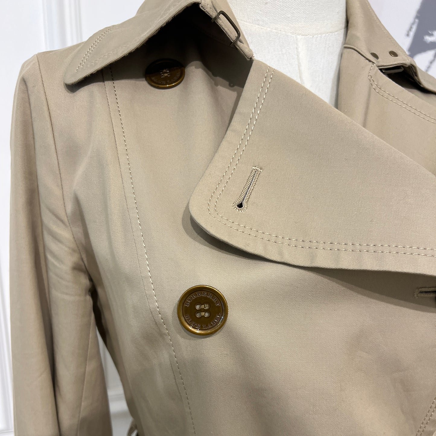 Burberry Vintage Beige Color Classic Long Trench Coat