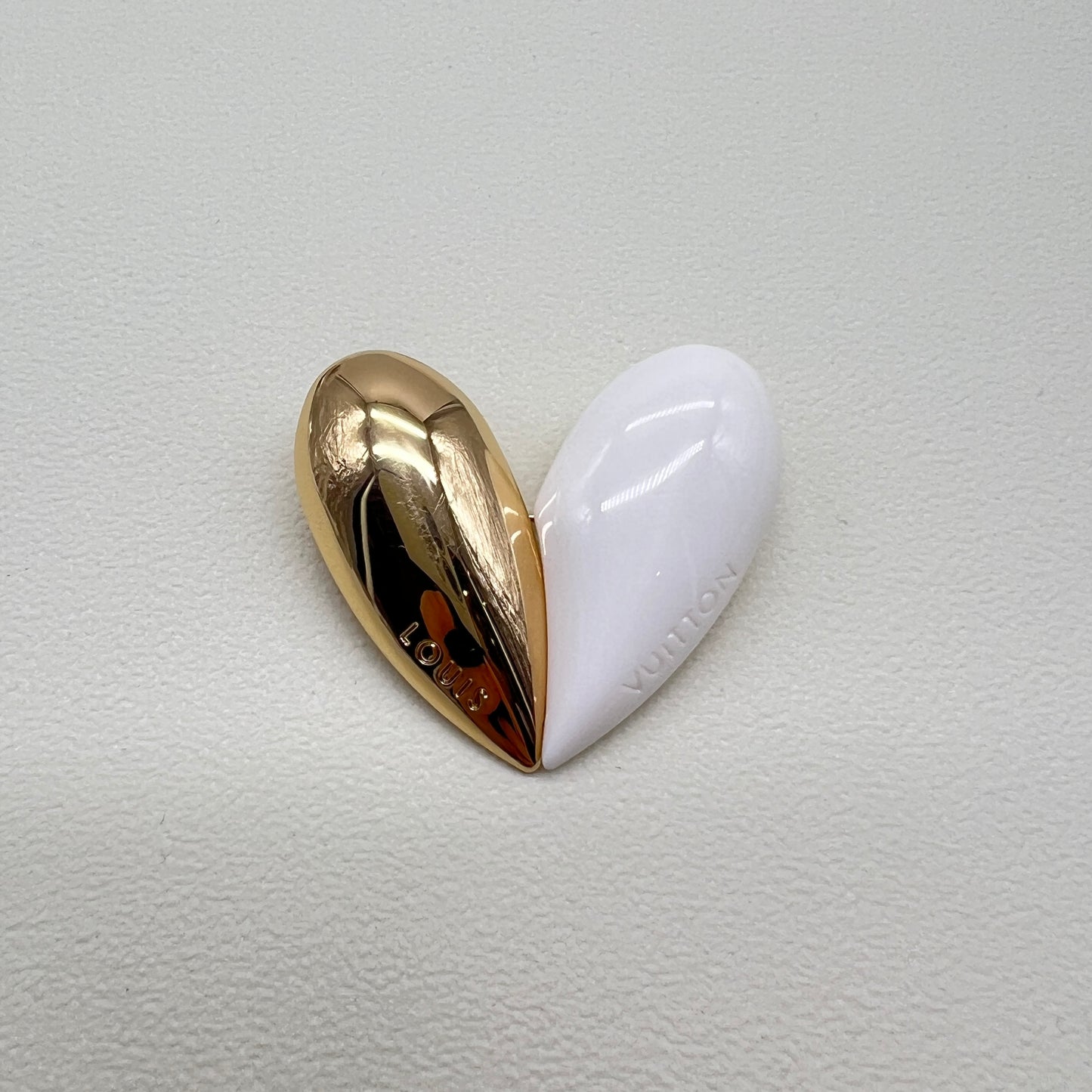 Louis Vuitton Vintage Louis Vuitton Logo Heart Motif Two Tone Brooch