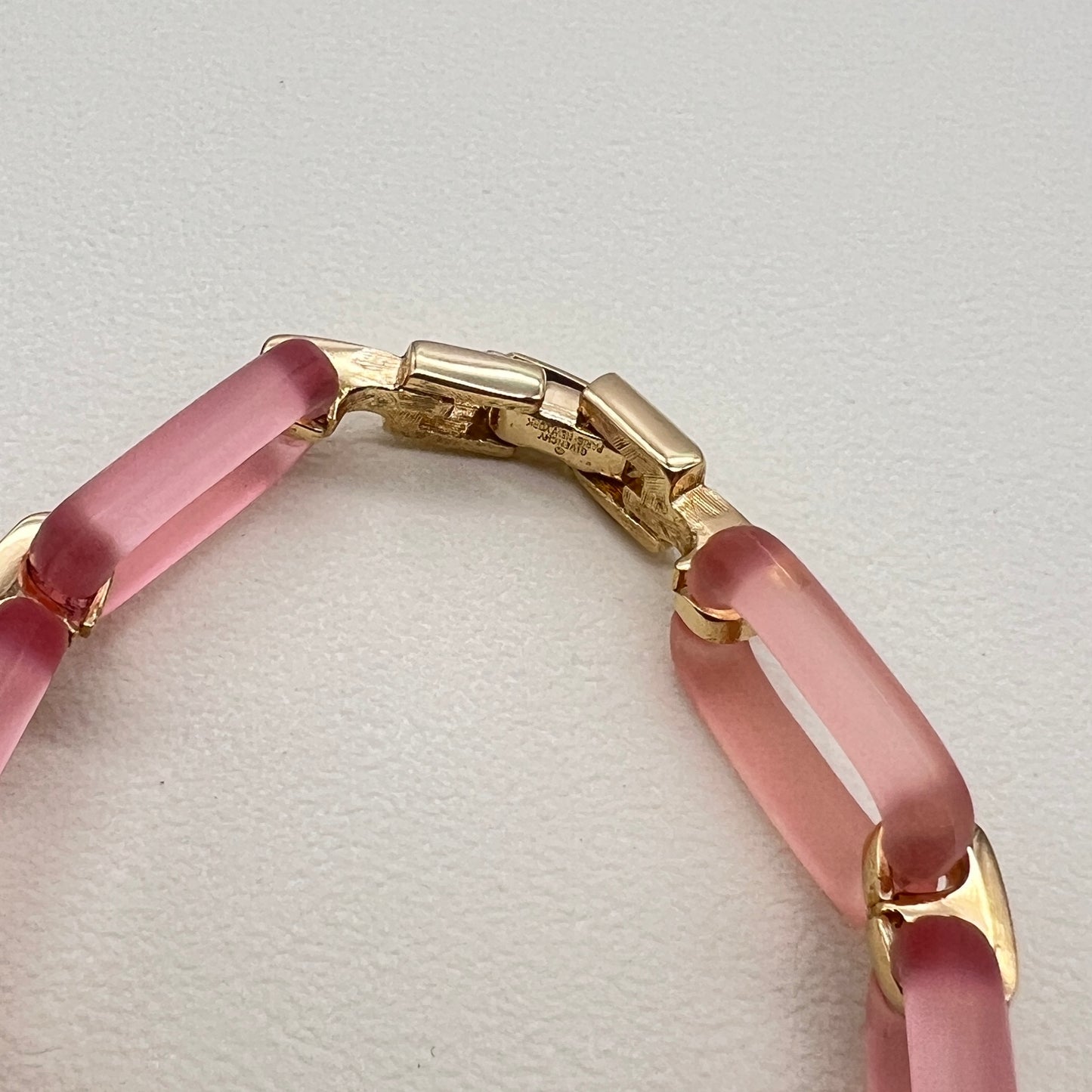 Givenchy Vintage Pearl In Circle with Rhinestone Pink and Golden Bracelet