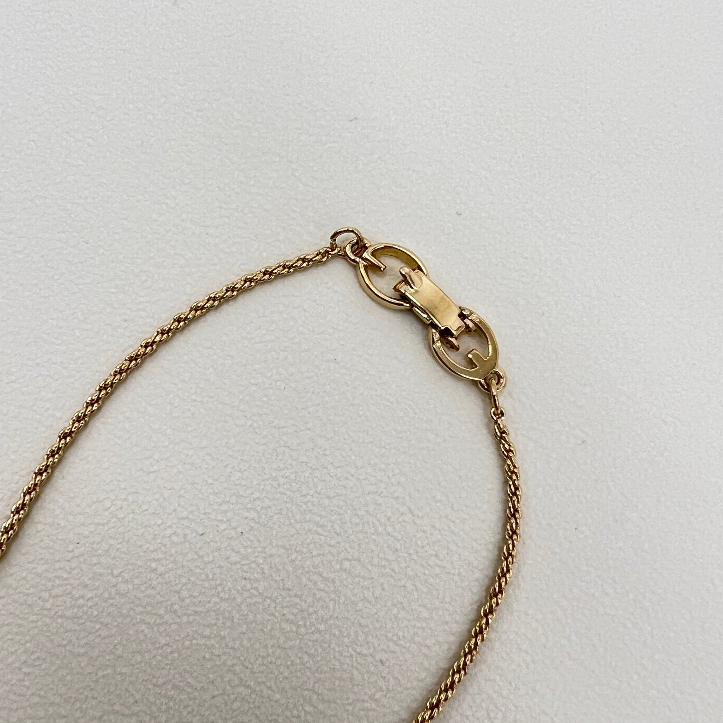 Givenchy Vintage Cursive G Logo Pendant Golden Necklace