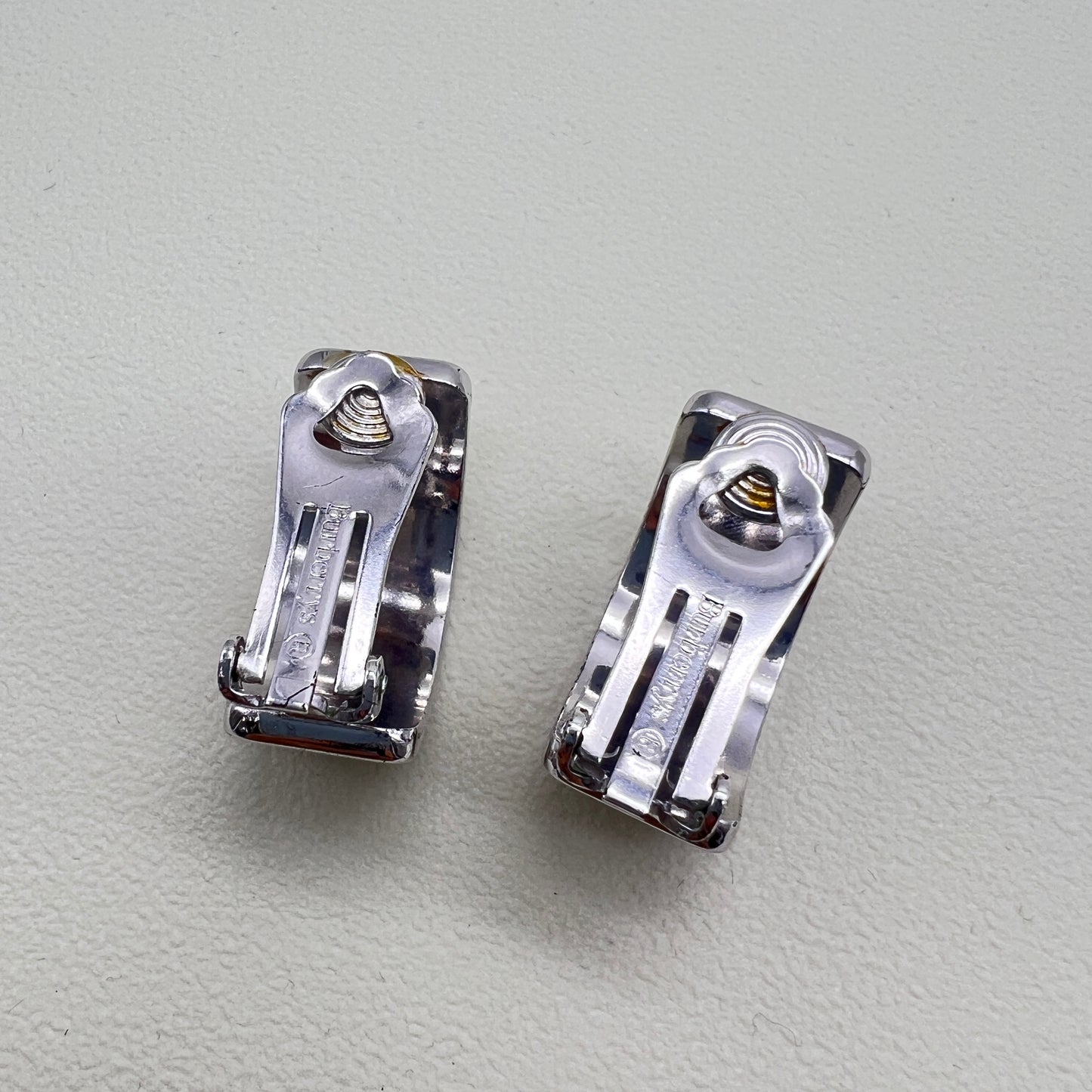 Burberry Vintage Check Silver Clip-On Earrings