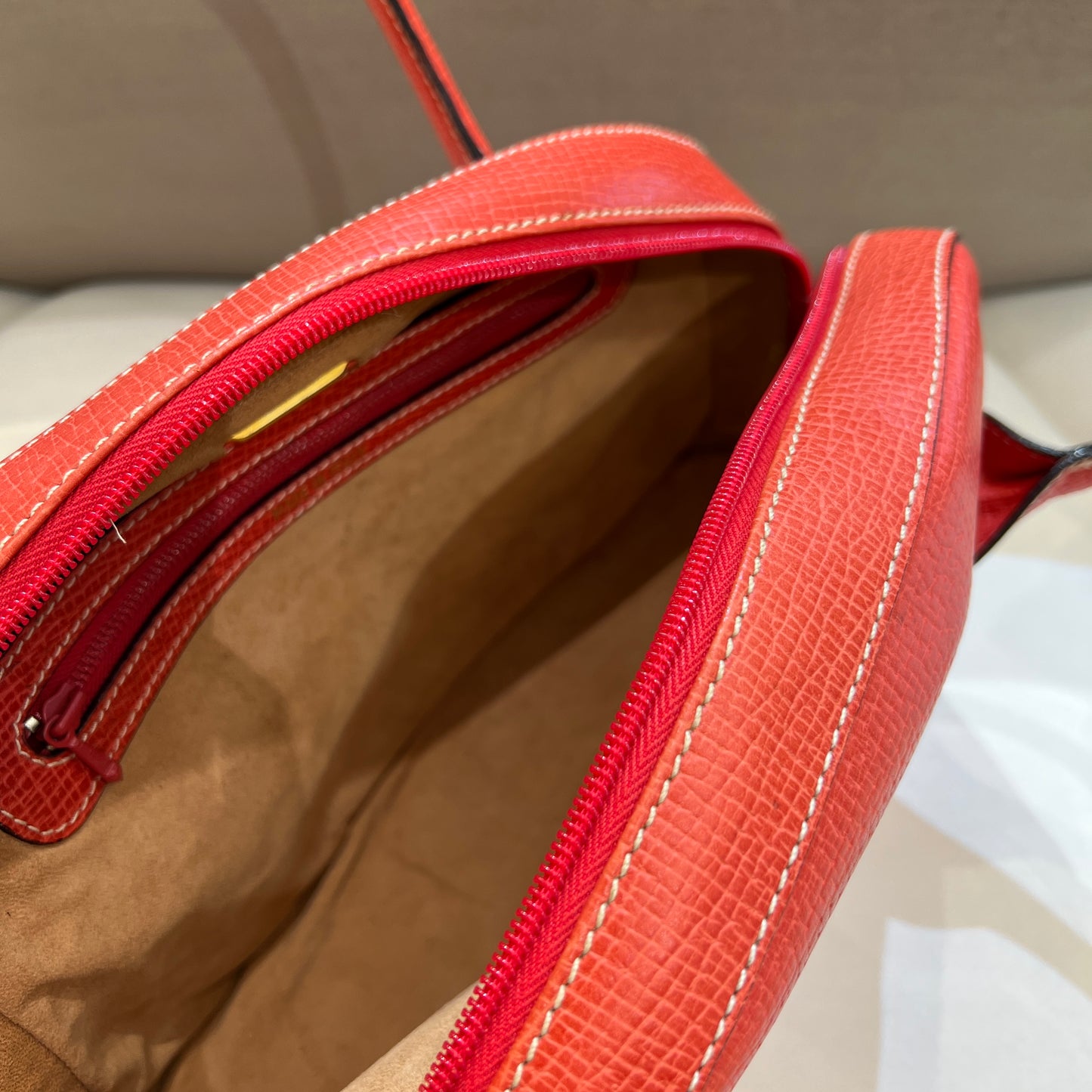 Loewe Vintage Red Leather Mini Bowling Bag