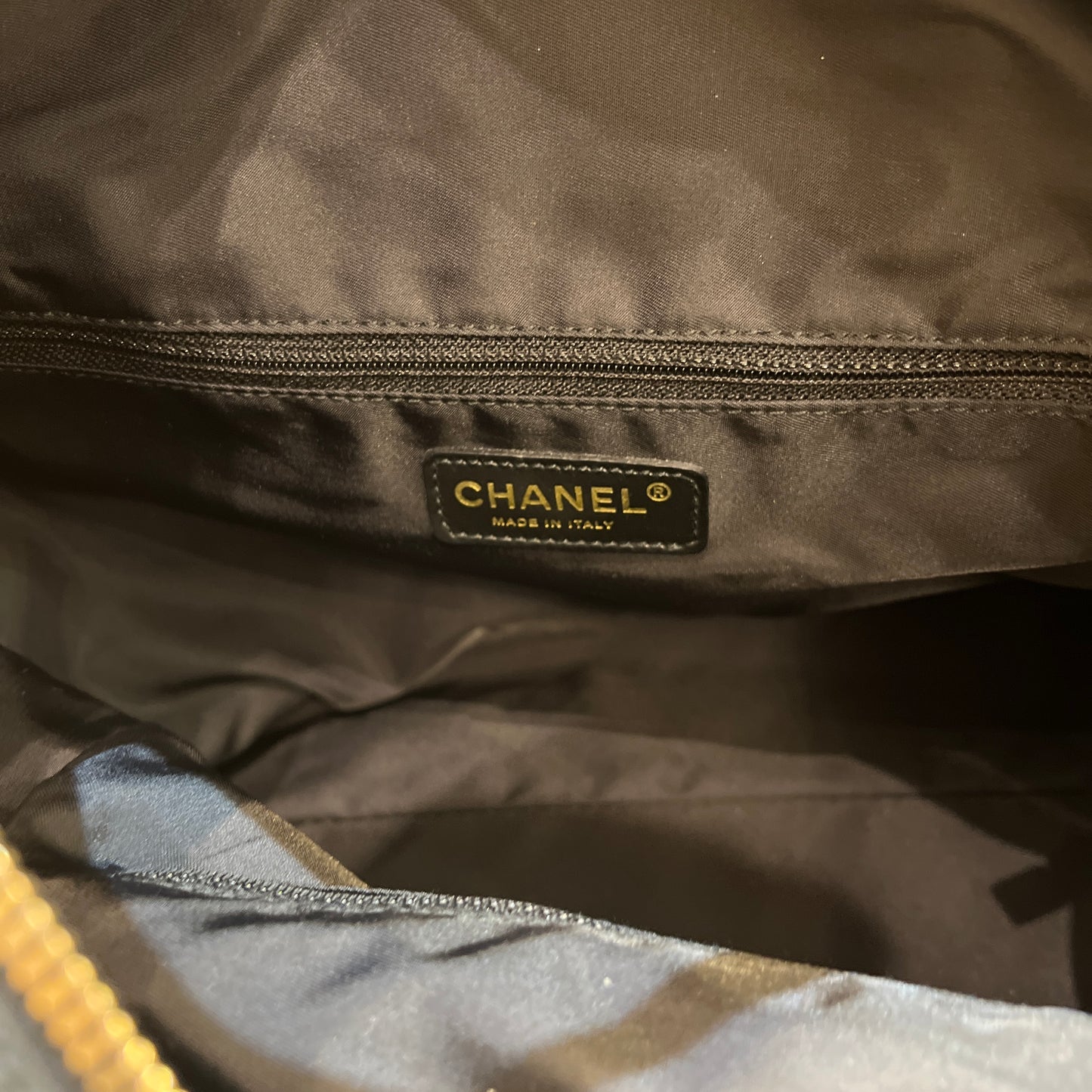 Chanel Vintage New Travel Line Large Black Tote Bag, With Zipper Version