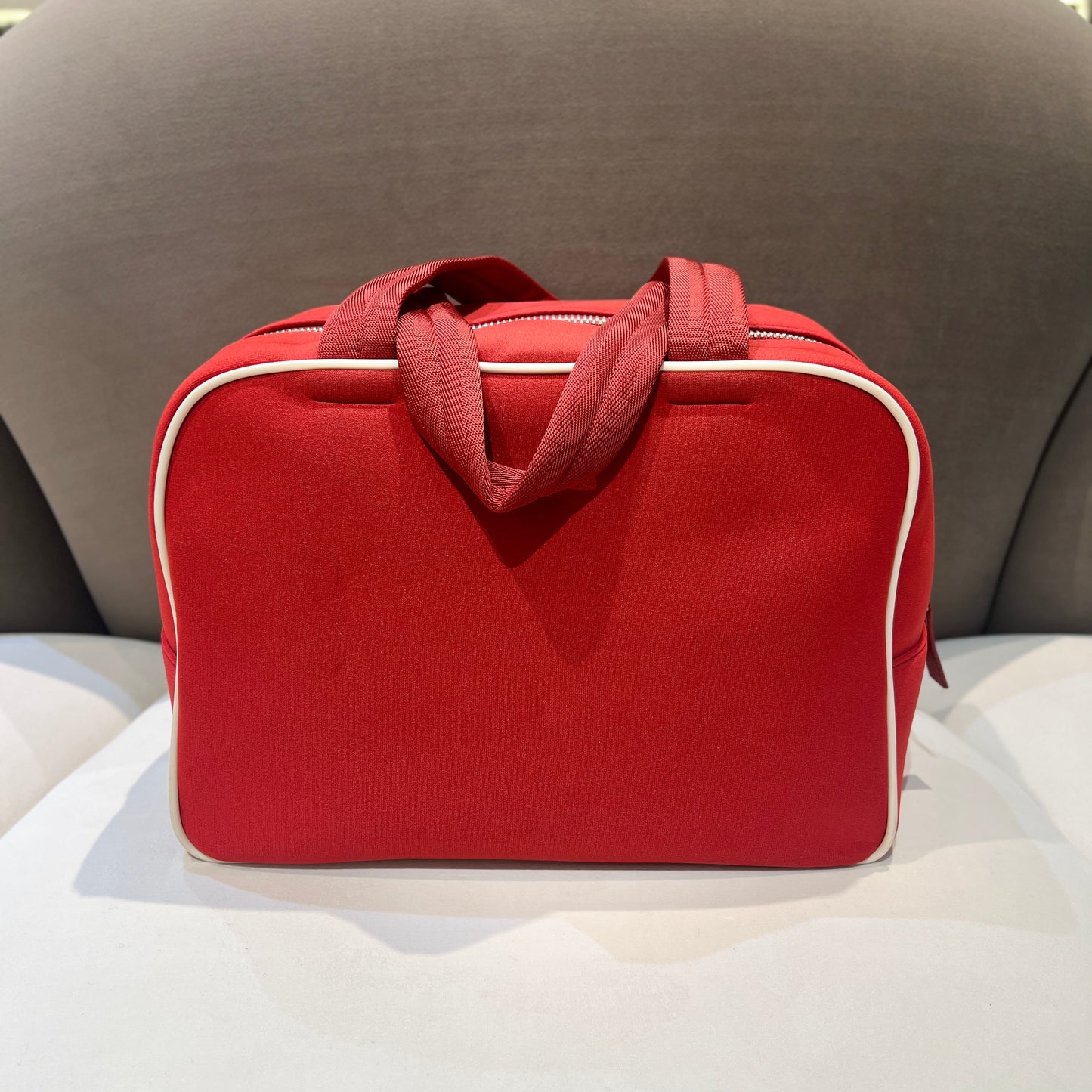 Prada Vintage Red Nylon Boston Bag