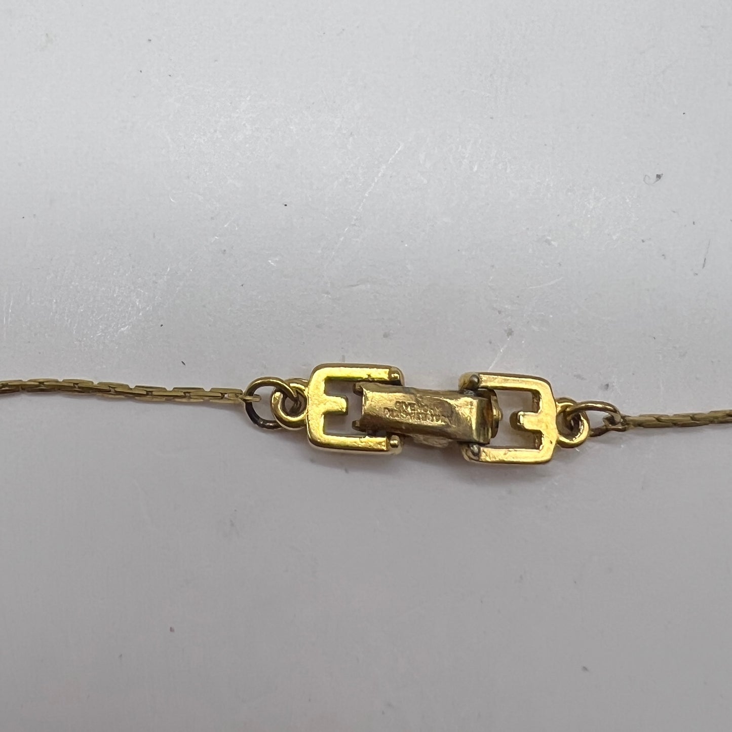 Givenchy Vintage Square Rhinestone Golden Necklace