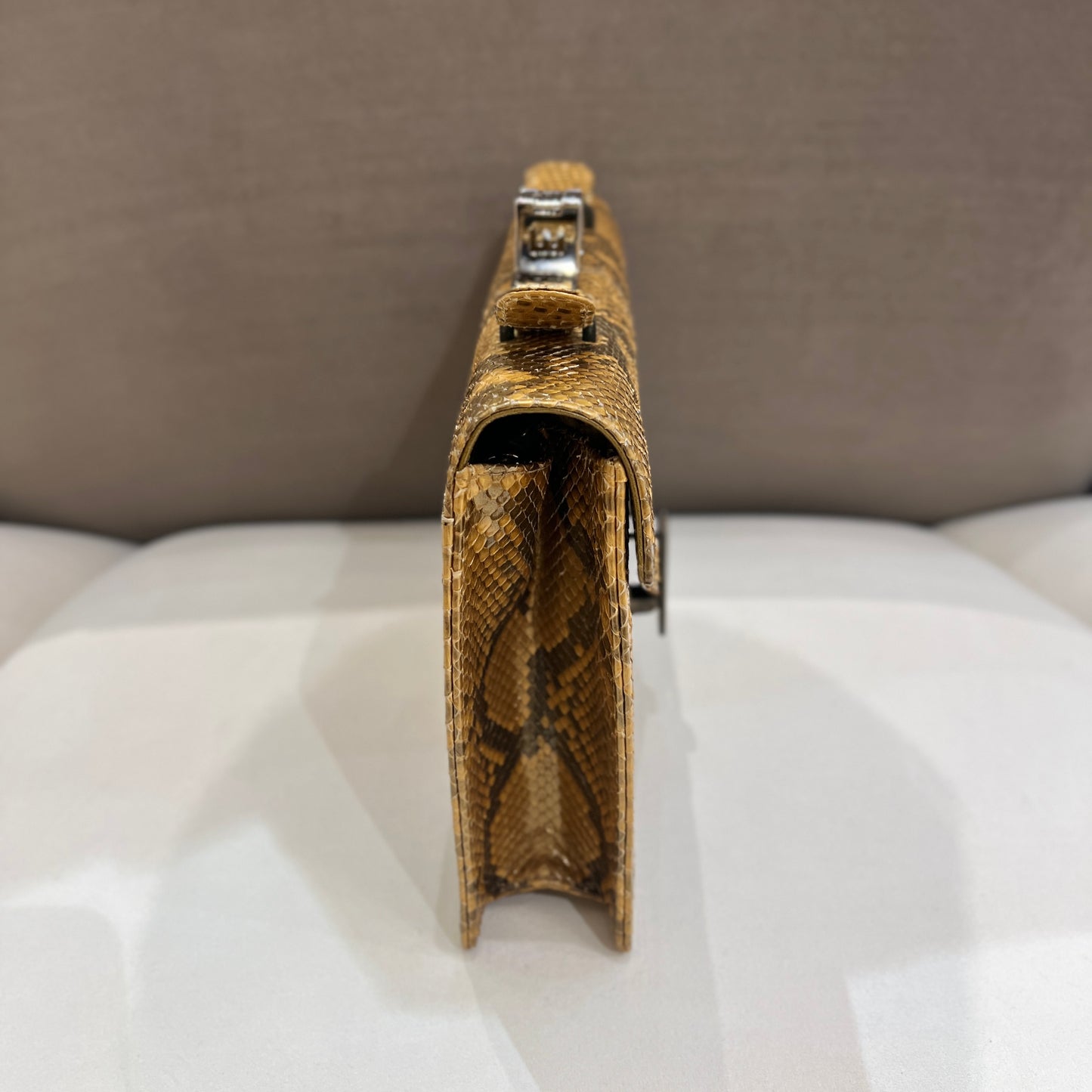 Fendi Vintage Snake Skin Leather With Top Handle