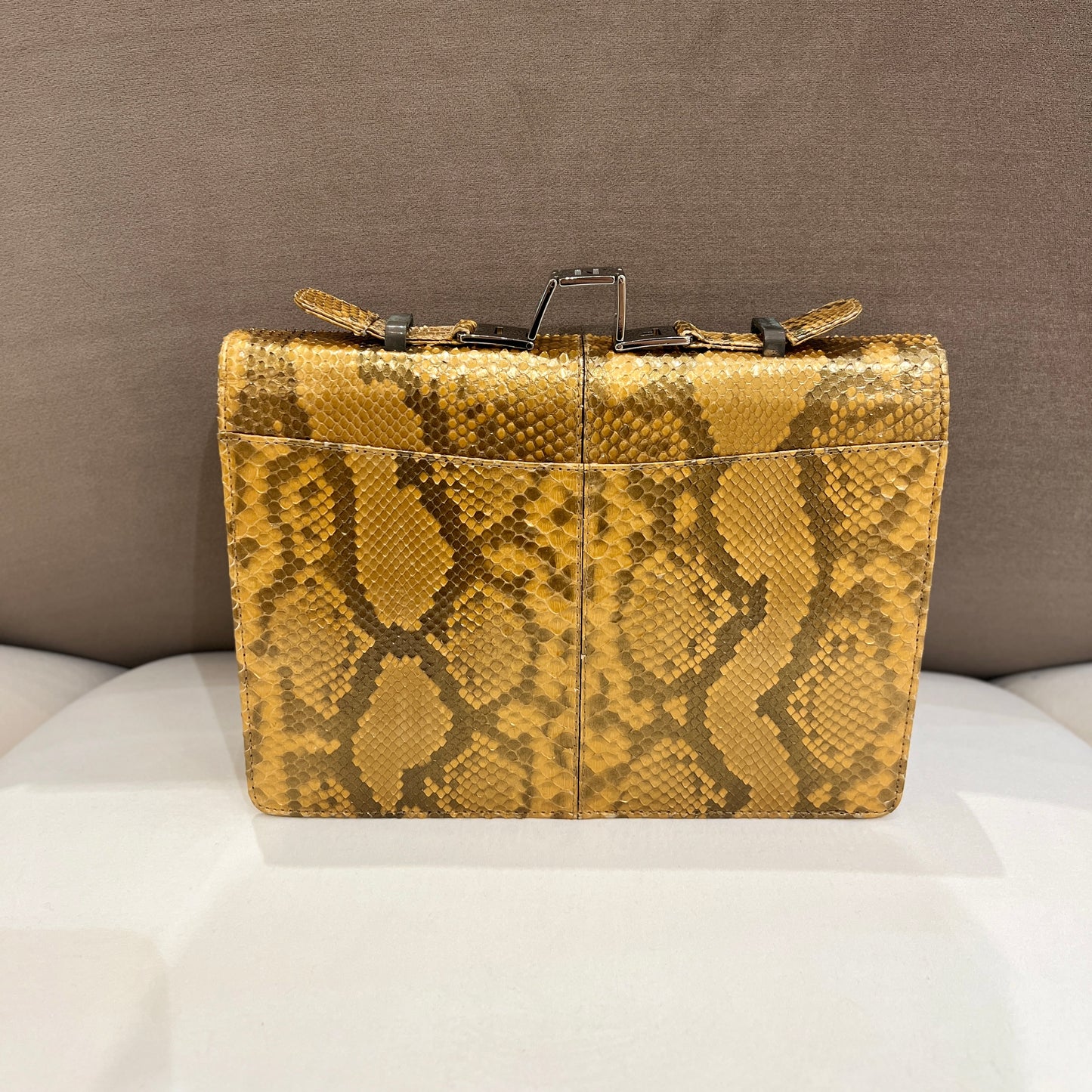 Fendi Vintage Snake Skin Leather With Top Handle