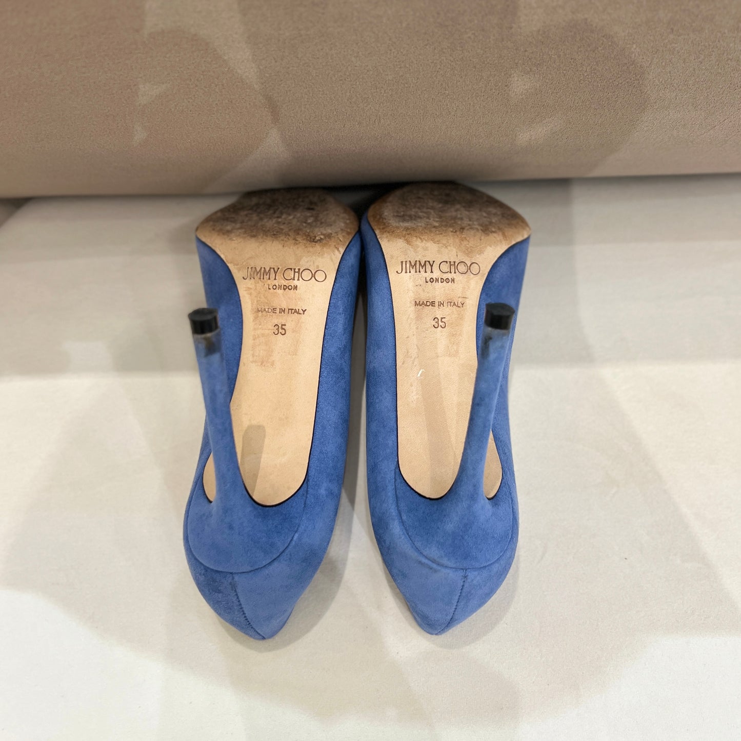Jimmy Choo Vintage Sky Blue Suede Pumps