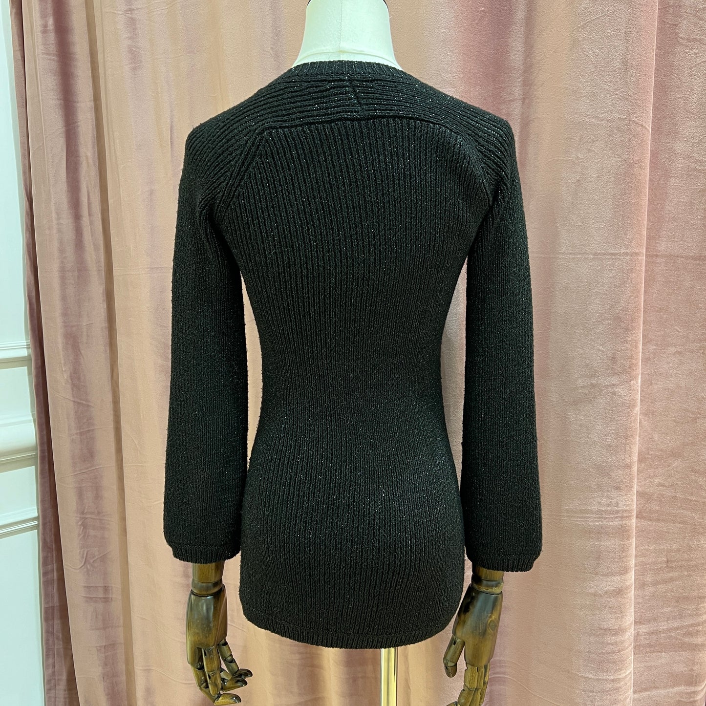 Yves Saint Laurent Vintage Glitter Black Color Long Sweater