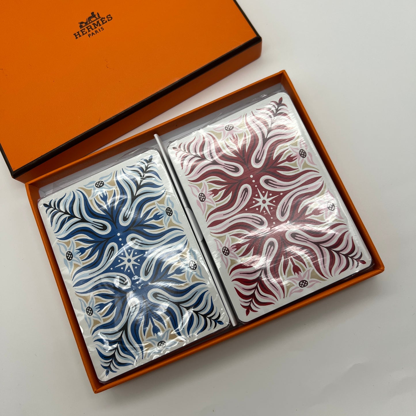 Hermes Vintage Unused Trump Silver Sealed Play Card Set of 2