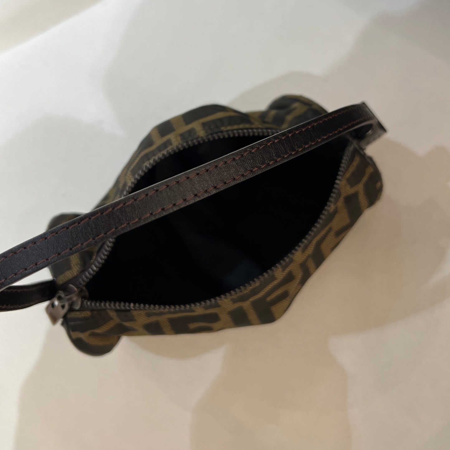 Broken - Fendi Zucca Pouch With Adjustable Leather Strap