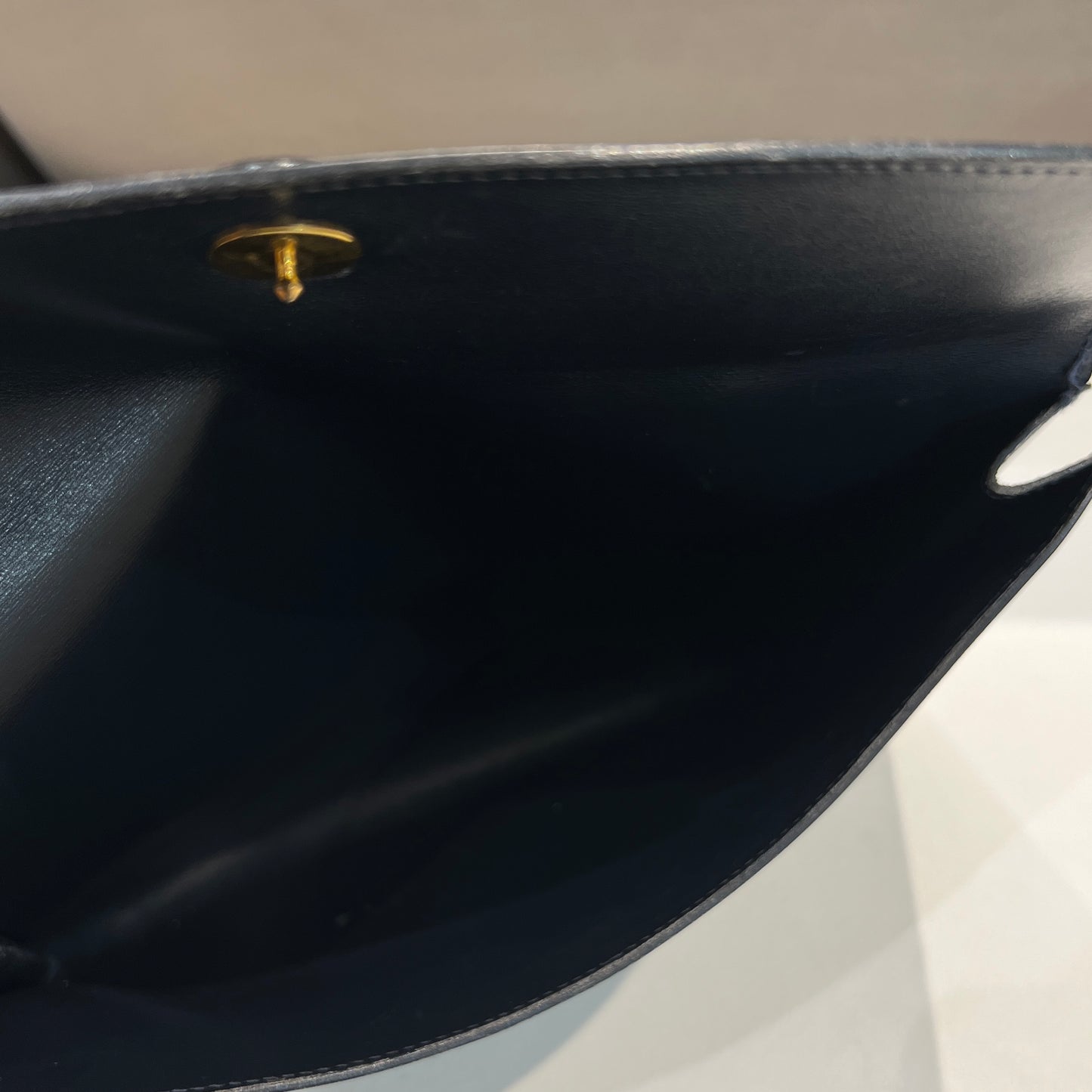 Hermes Rio Pochette Clutch Bag With Navy Box Calf Leather