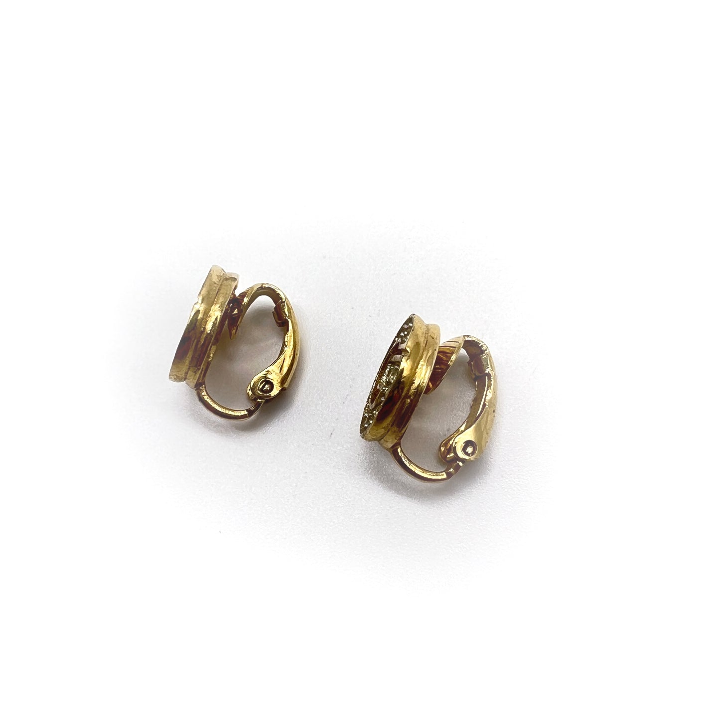 Givenchy Vintage G Logo With Rhinestone Goldenclip-On Earrings