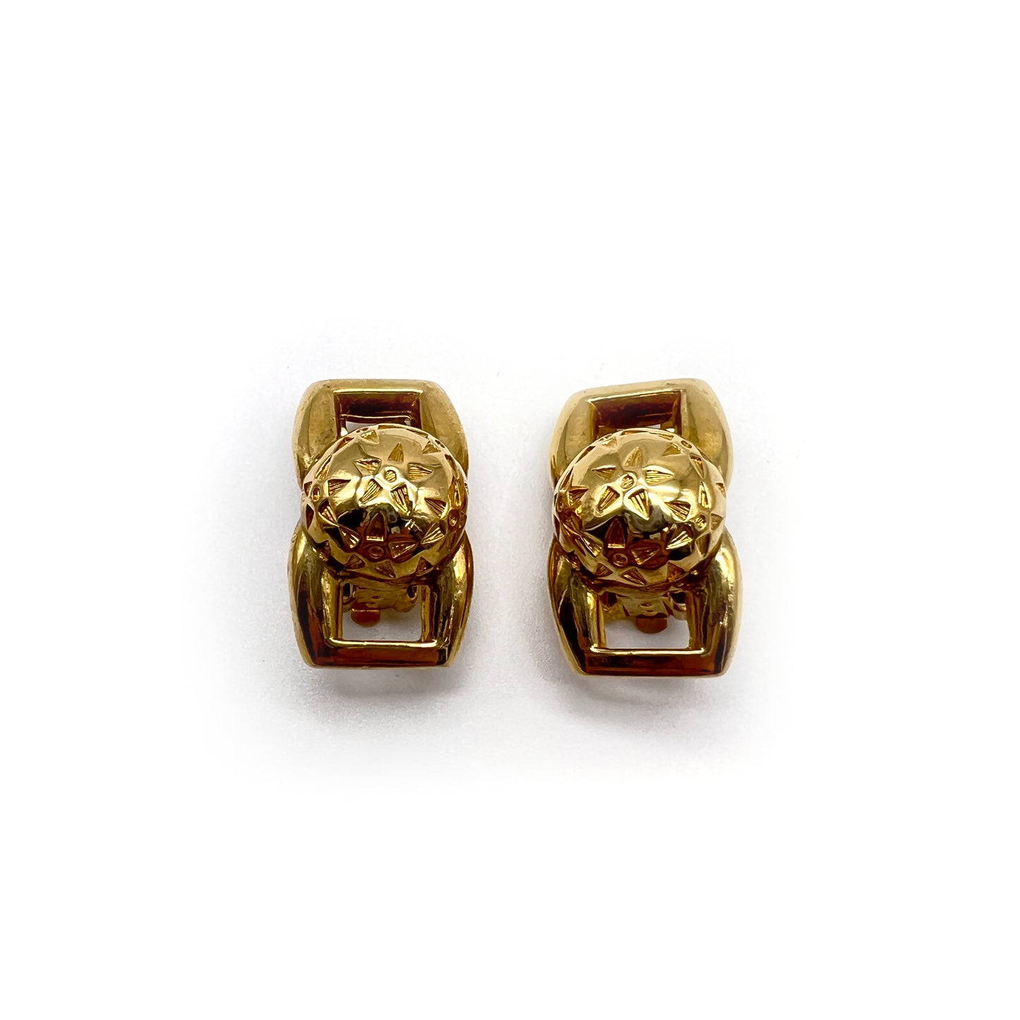 Celine Vintage Star Ball Golden Clip-On Earrings
