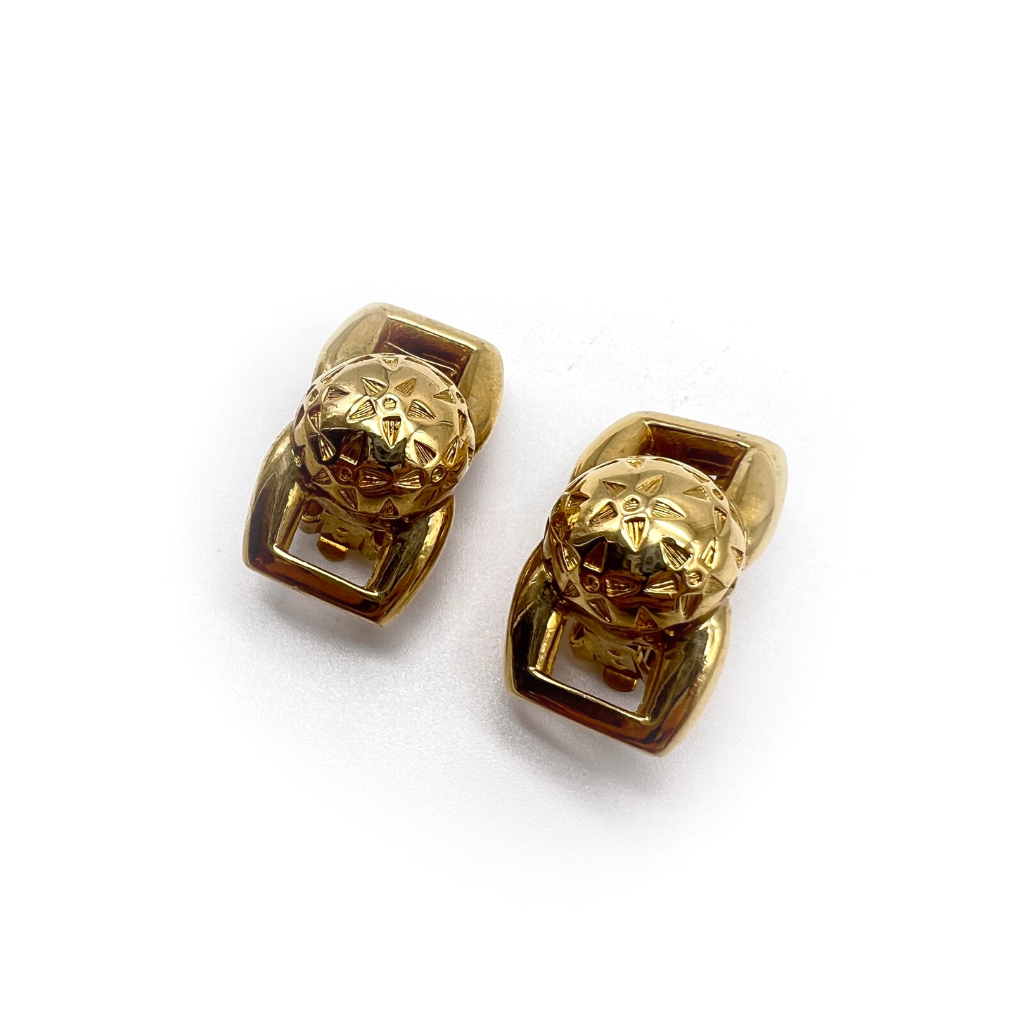 Celine Vintage Star Ball Golden Clip-On Earrings