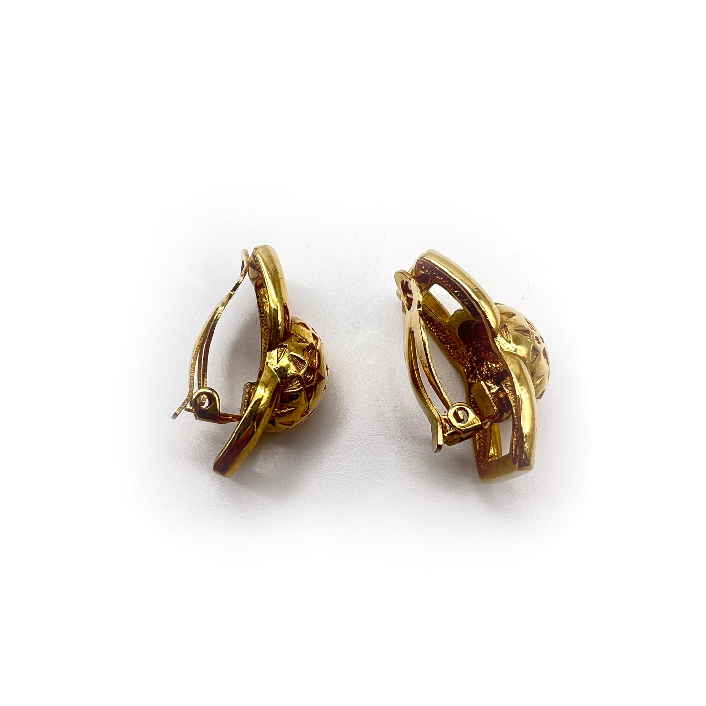 Celine Vintage Star Ball Golden Clip-On Earrings