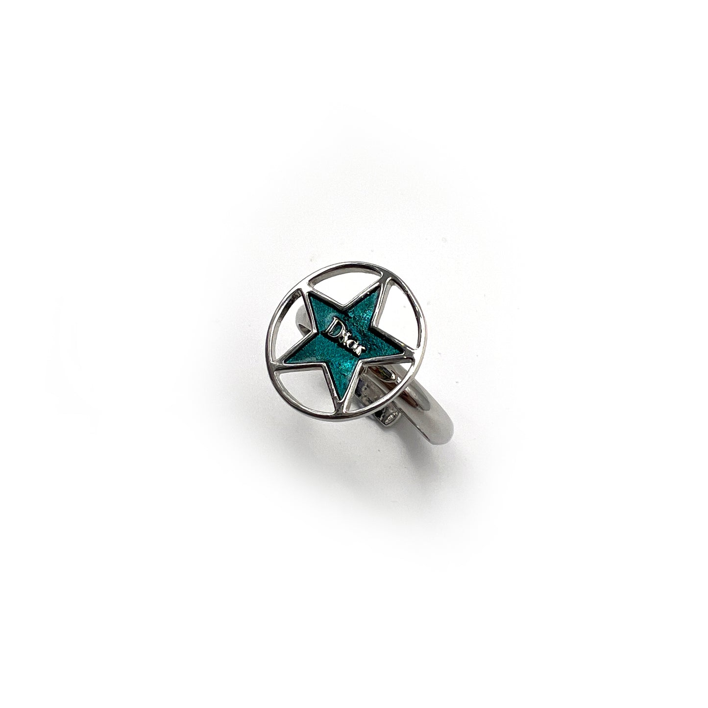 Christian Dior Vintage Green Star Open Rings #15