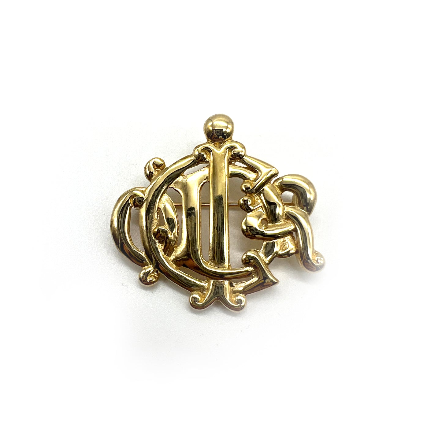 Christian Dior Vintage Golden Logo Brooch