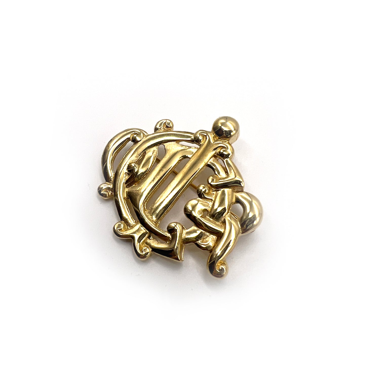 Christian Dior Vintage Golden Logo Brooch