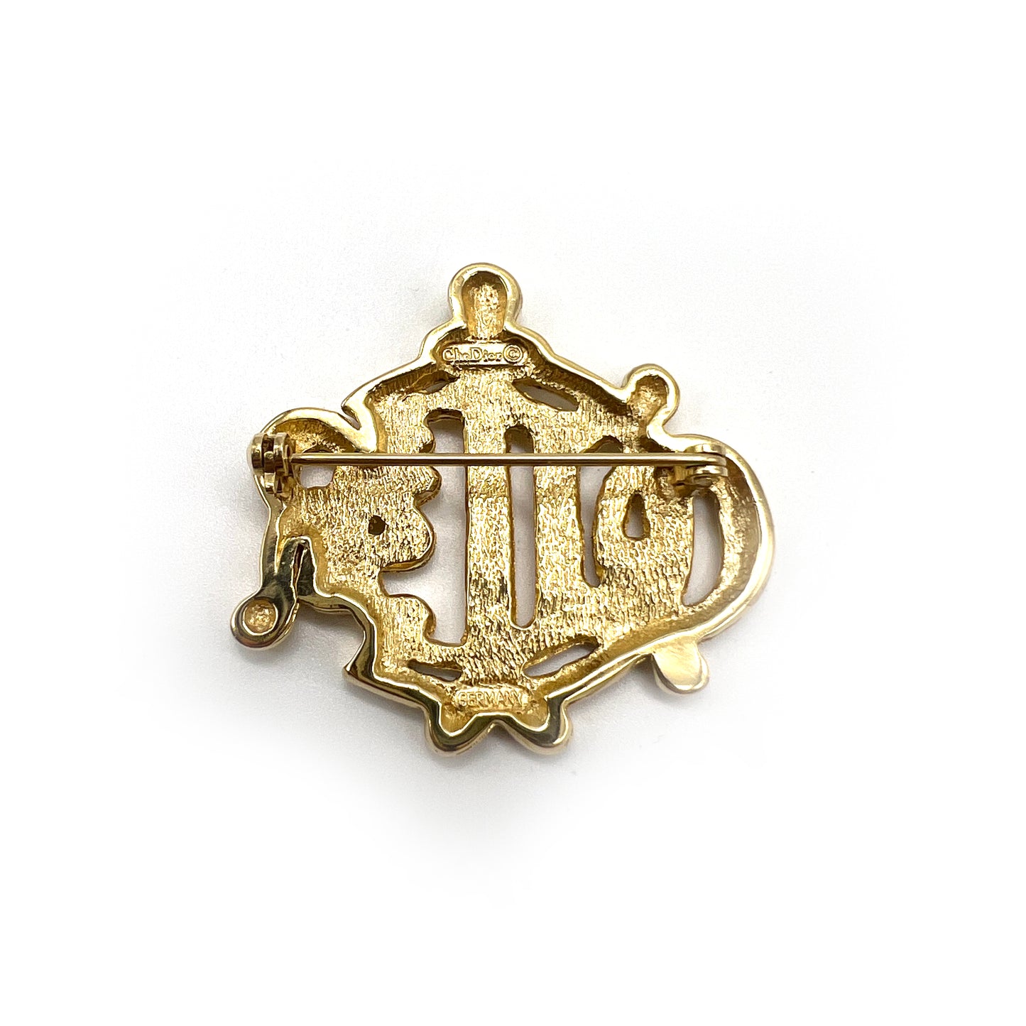 Christian Dior Vintage Golden Logo Brooch