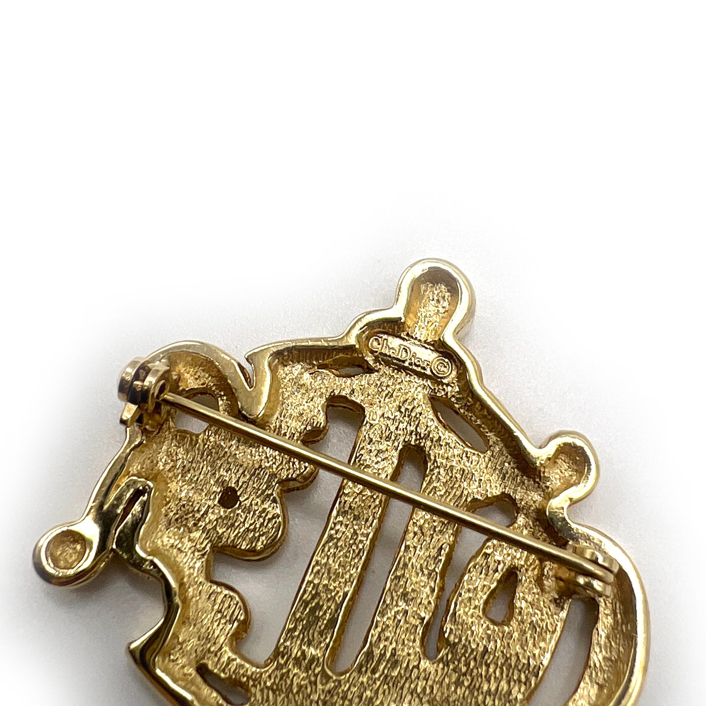 Christian Dior Vintage Golden Logo Brooch