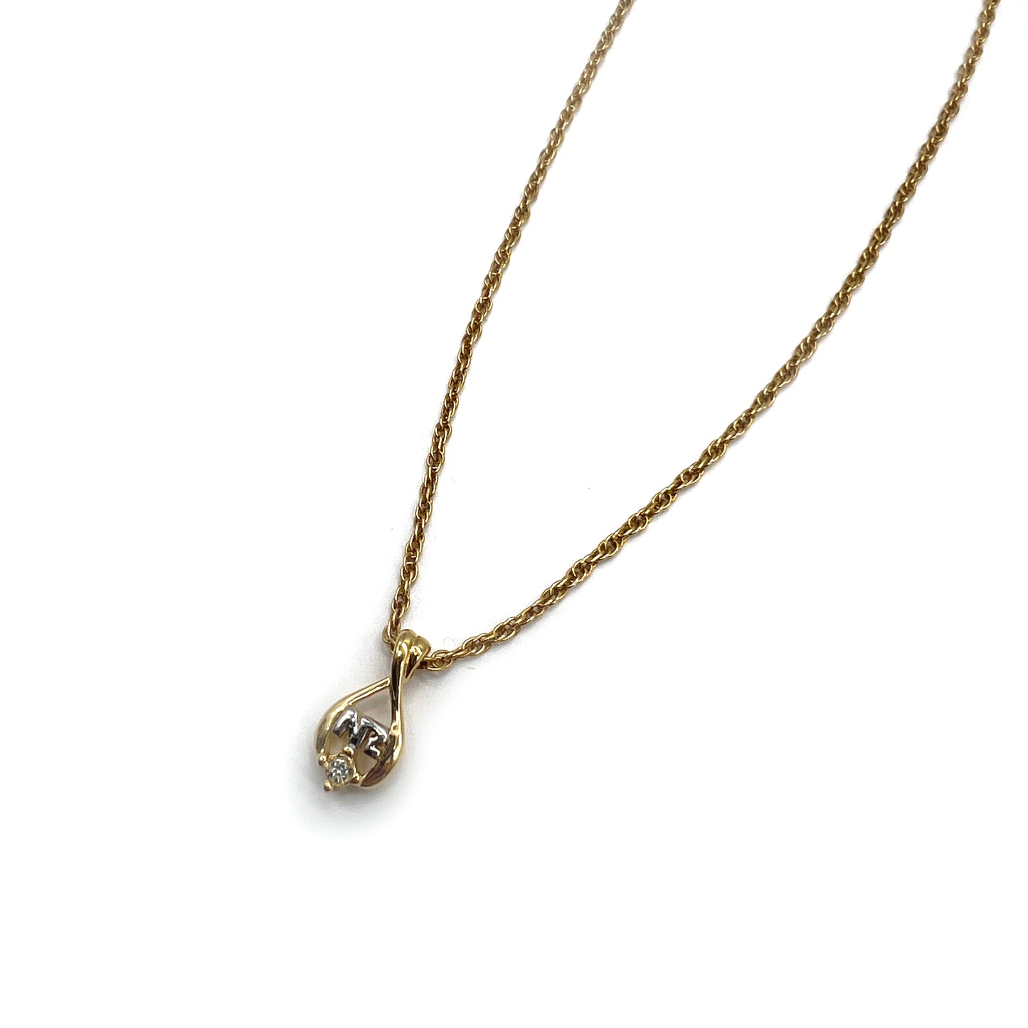 Nina Ricci Vintage Nr Logo With Rhinestone Golden Necklace
