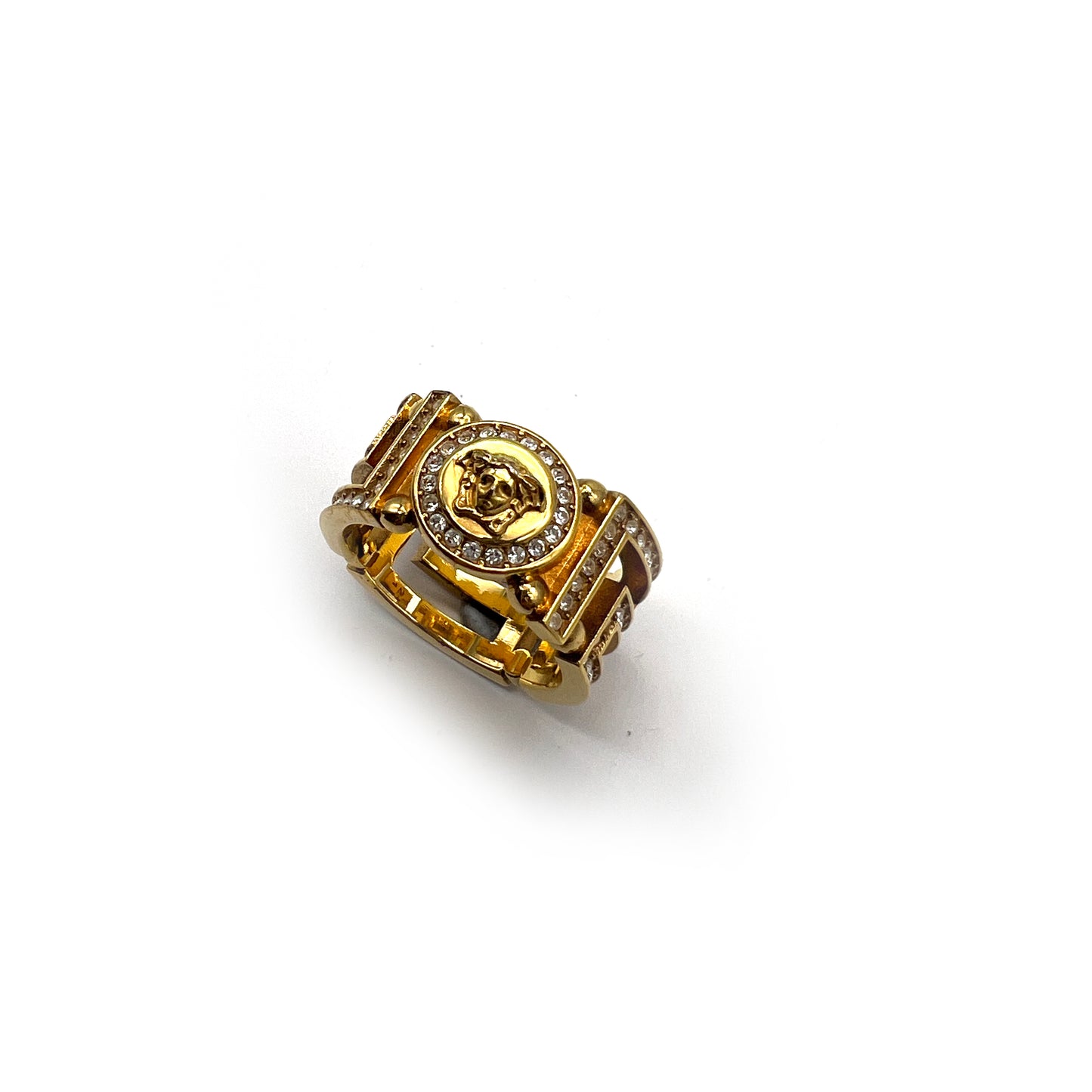 Versace Vintage Medusa Icon With Rhinestone Ring #21