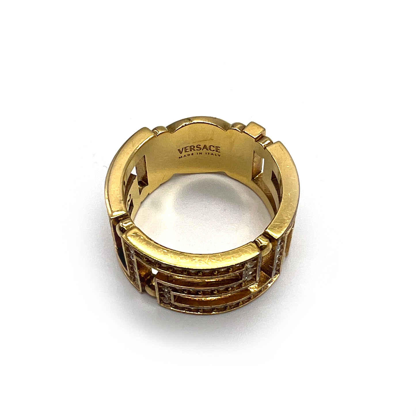 Versace Vintage Medusa Icon With Rhinestone Ring #21