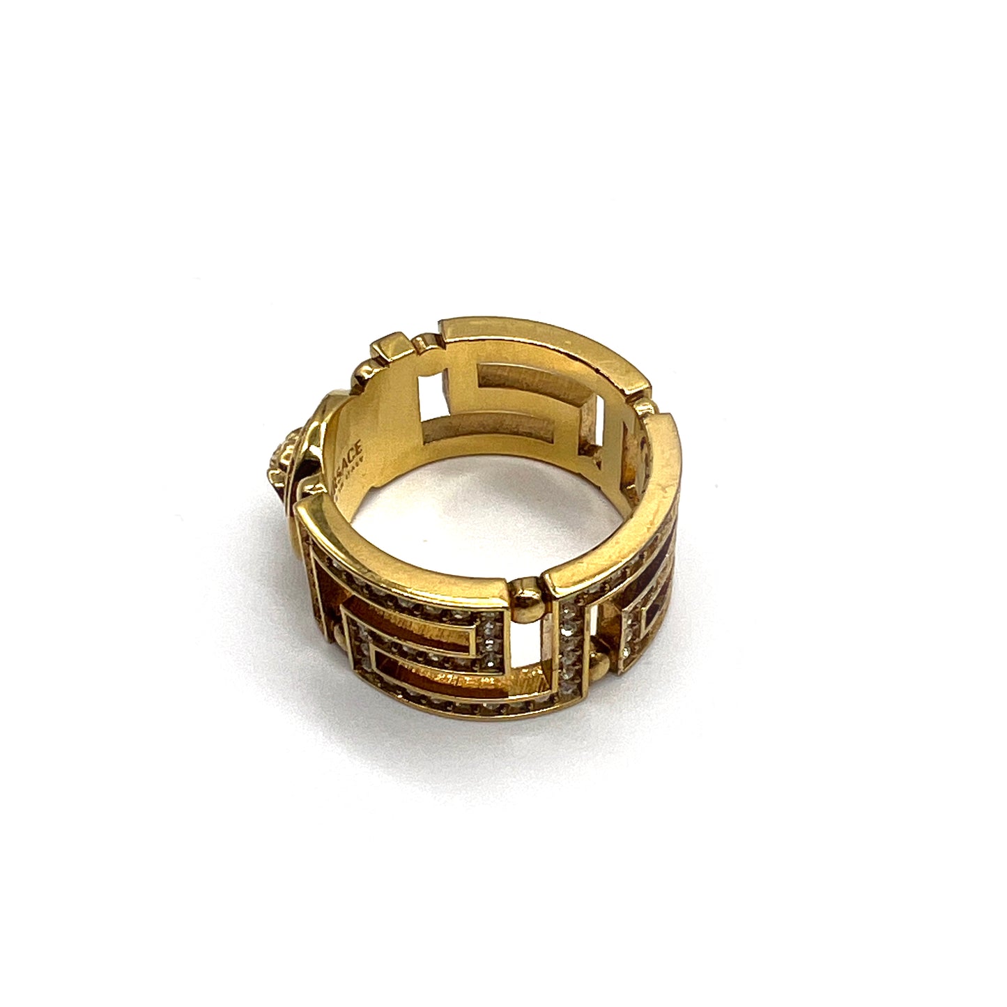 Versace Vintage Medusa Icon With Rhinestone Ring #21