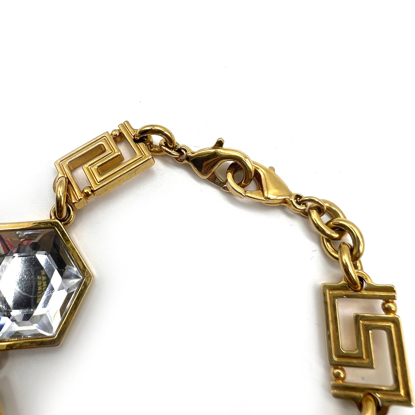 Versace Vintage Medusa Icon With Rhinestone Golden Bracelet
