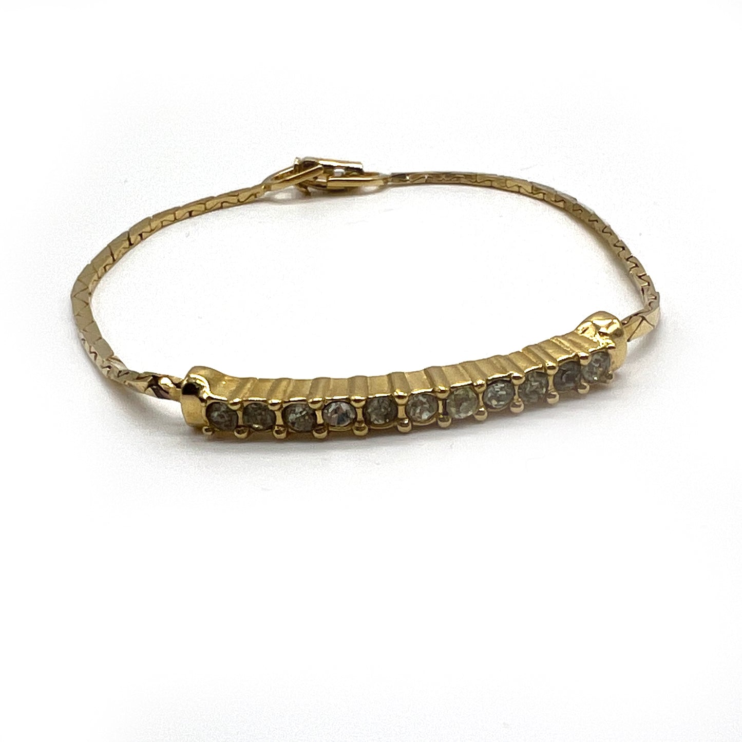 Christian Dior Vintage Rhinestone Golden Bracelet