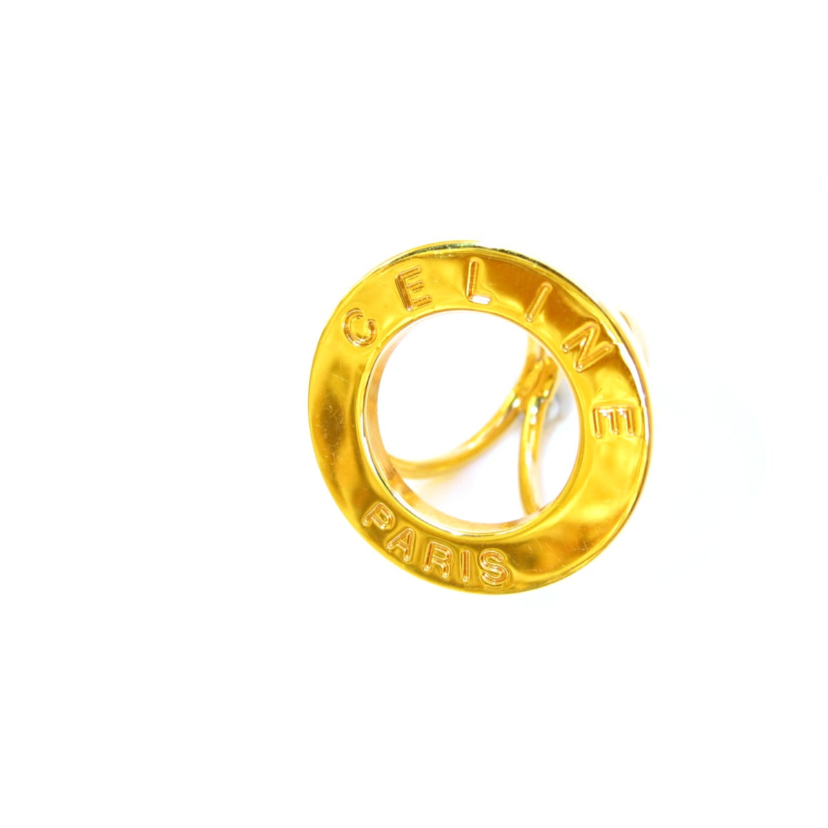 Celine Vintage Celine Logo Golden Scarf Ring