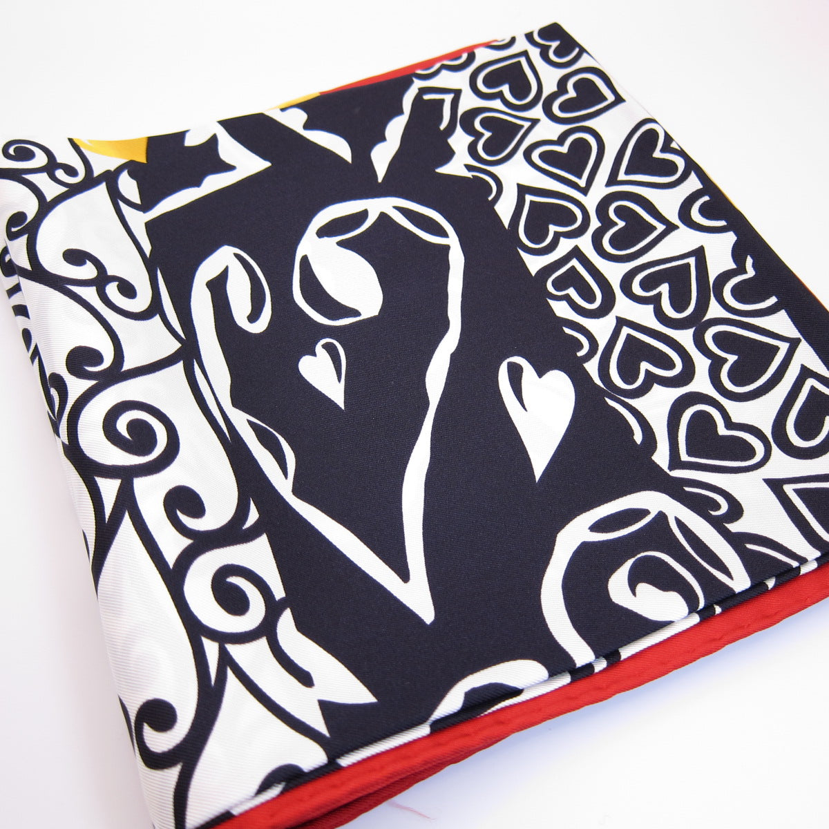 Celine Vintage Heart Motif Silk Scarf