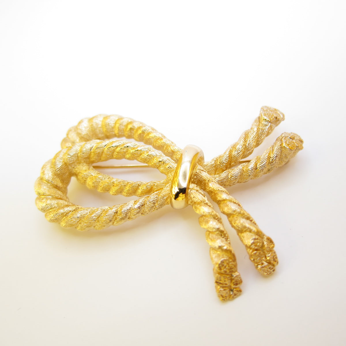 Christian Dior Vintage Rope Motif Golden Brooch