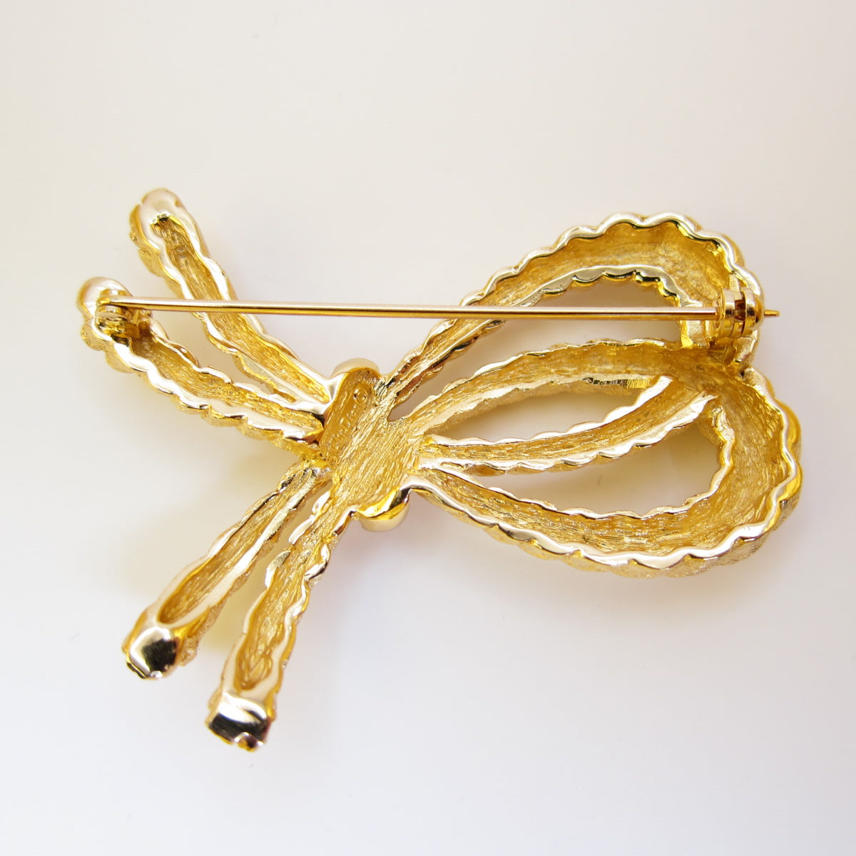 Christian Dior Vintage Rope Motif Golden Brooch