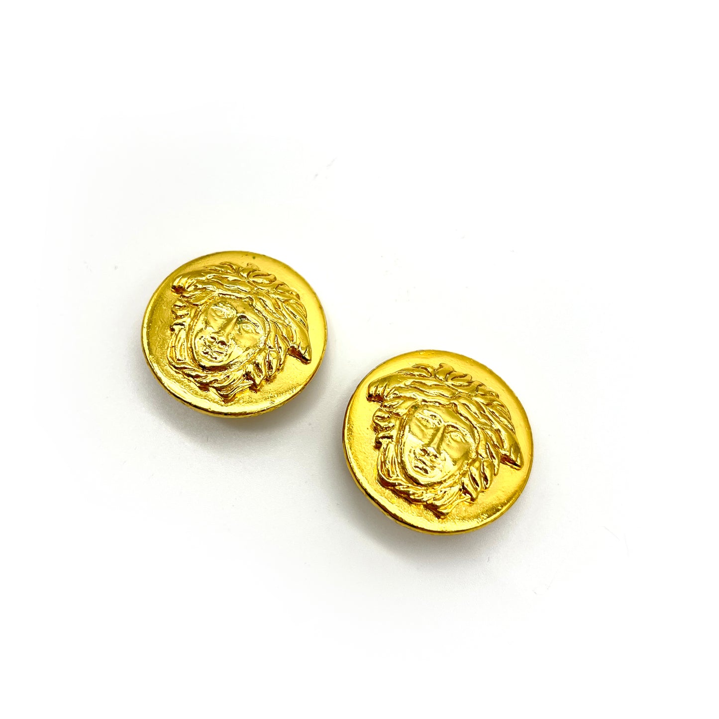 Versace 復古金色美杜莎夾式耳環