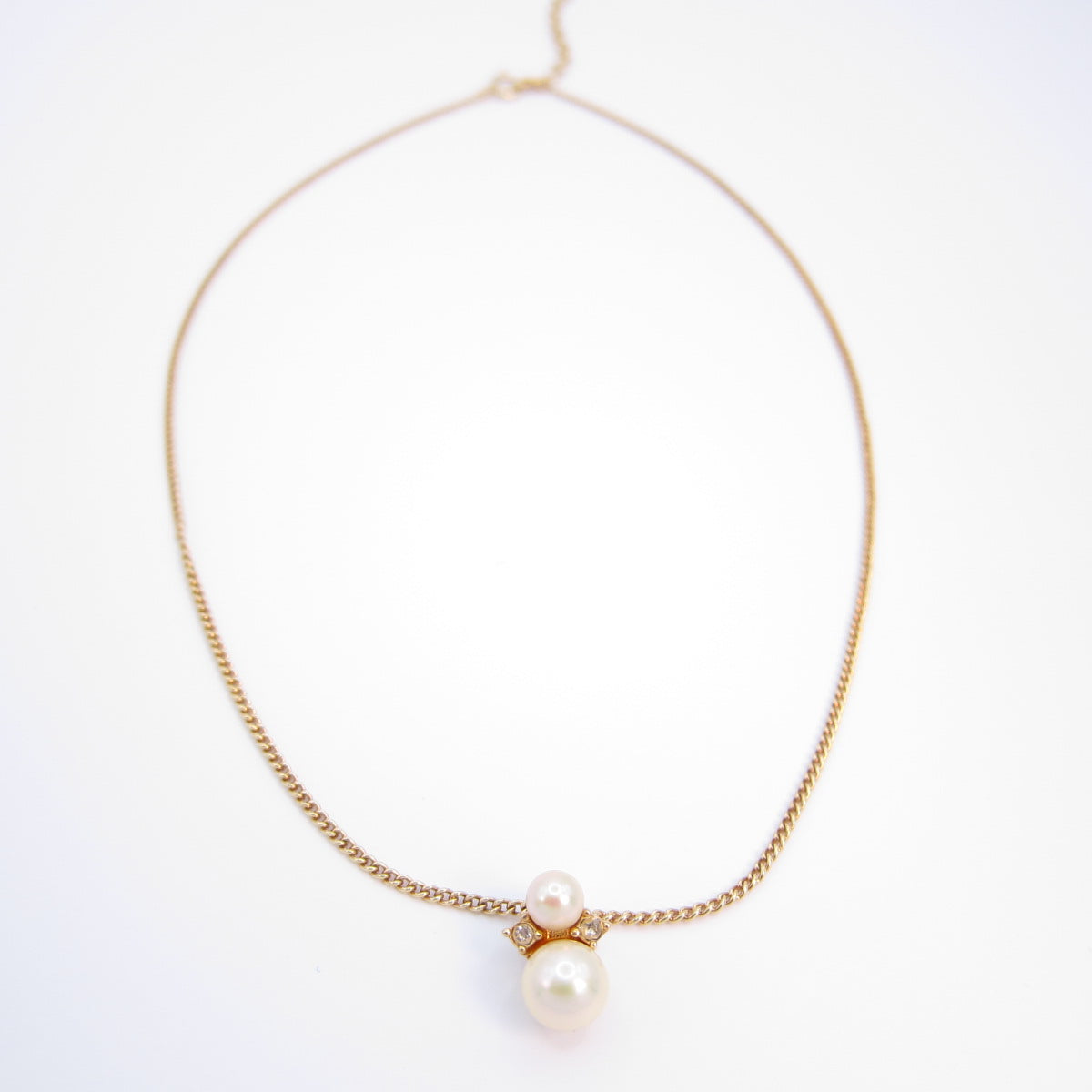 Christian Dior Vintage Pearl and Rhinestone Golden Necklace