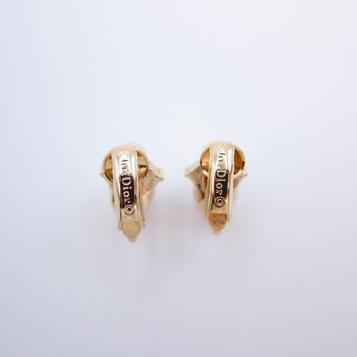 Christian Dior Vintage Pearl and Rhinestone Golden Clip-on Earrings