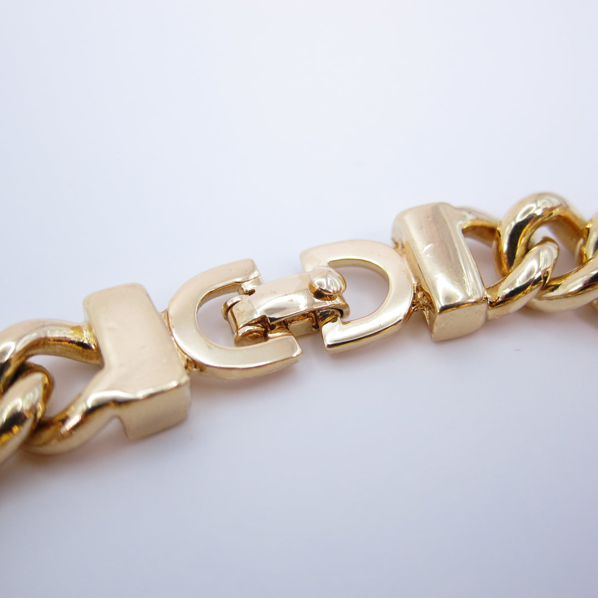 Christian Dior Vintage Chain Link with Rhinestone Golden Bracelet
