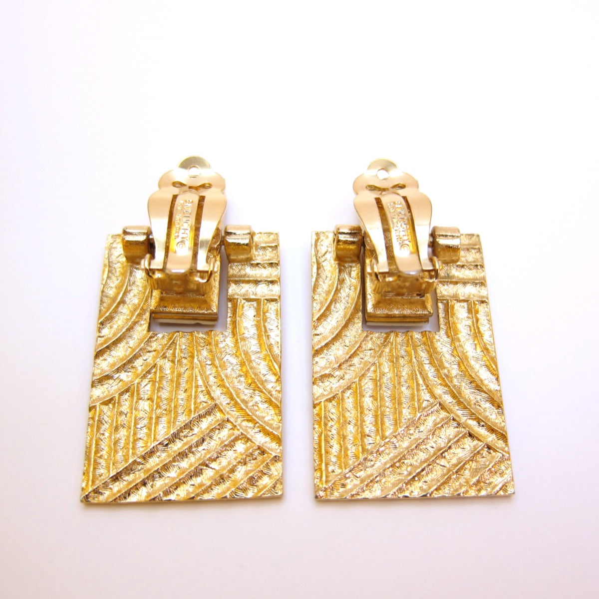 Givenchy Vintage Stylish Multi Color Stone Golden Clip-on Earrings