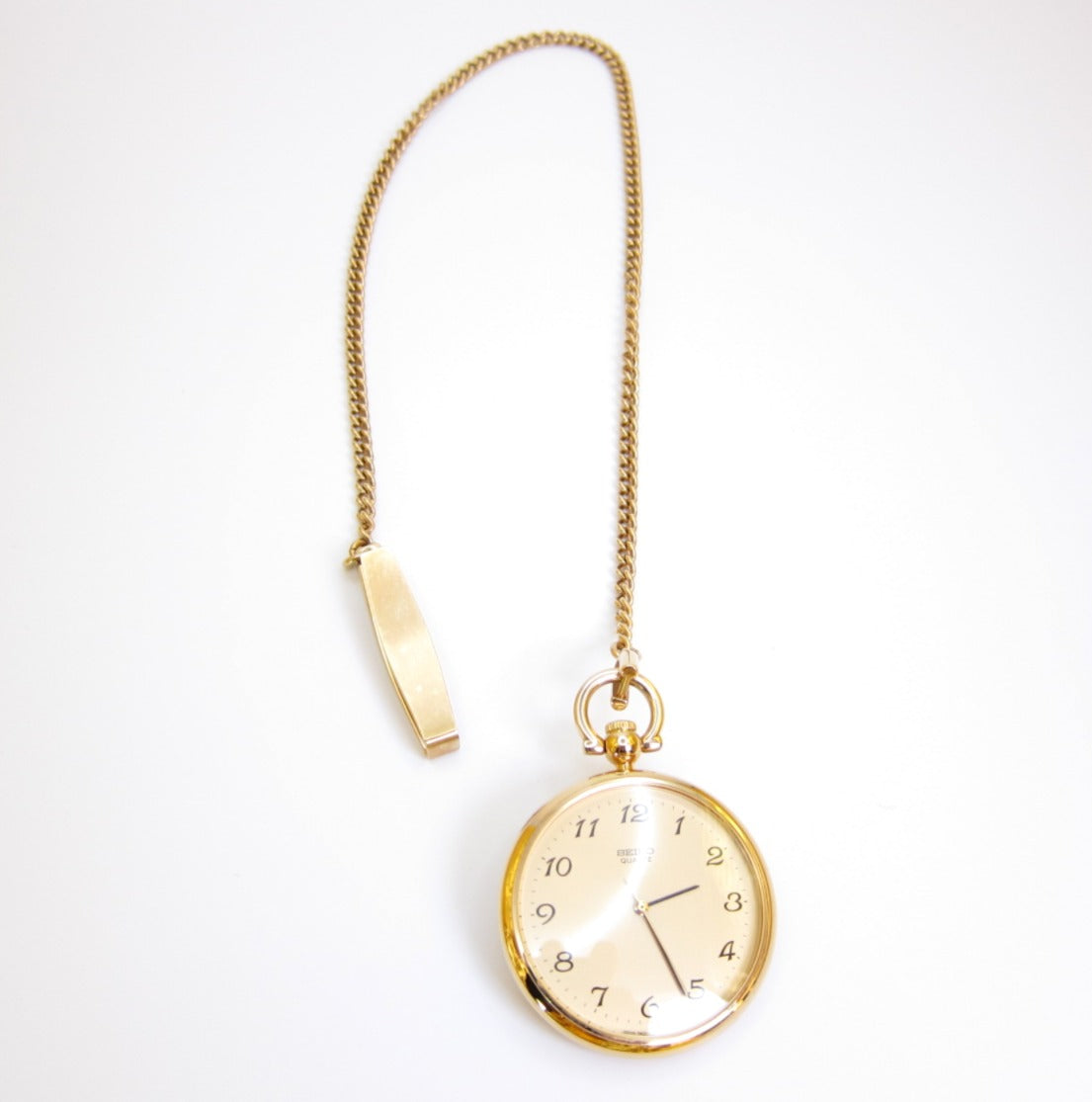 Seiko Vintage Round Golden Face Pocket Watch