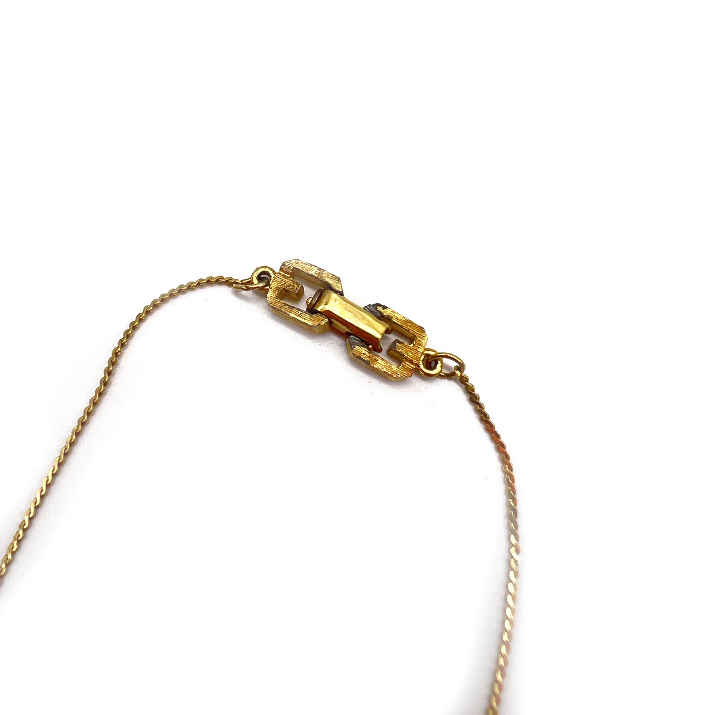 Givenchy Vintage G Logo Rhinestone Golden Necklace