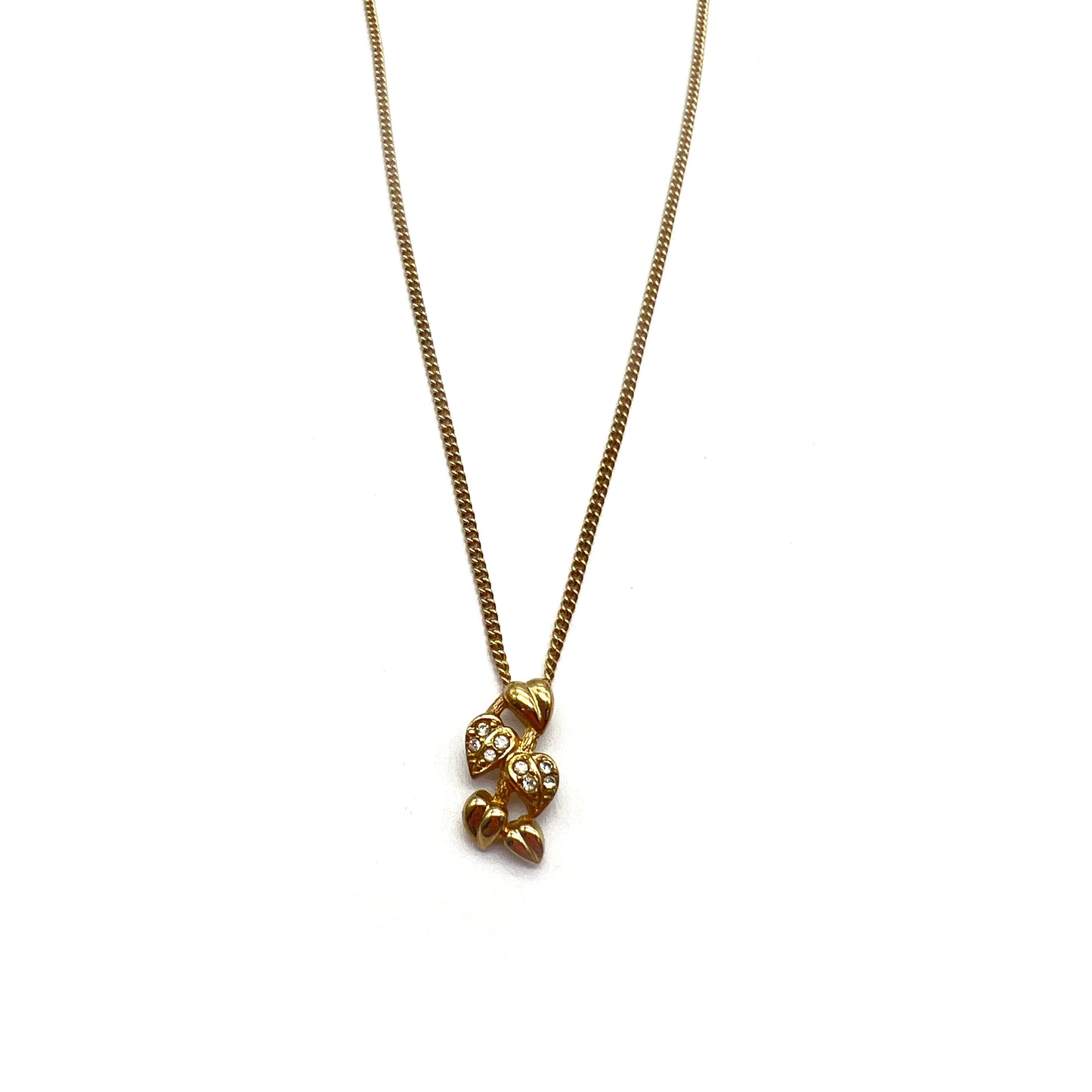 Christian Dior Vintage Multi Leafs Pendant with Golden Necklace