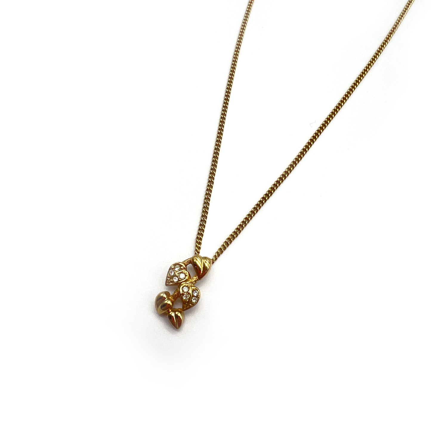 Christian Dior Vintage Multi Leafs Pendant with Golden Necklace