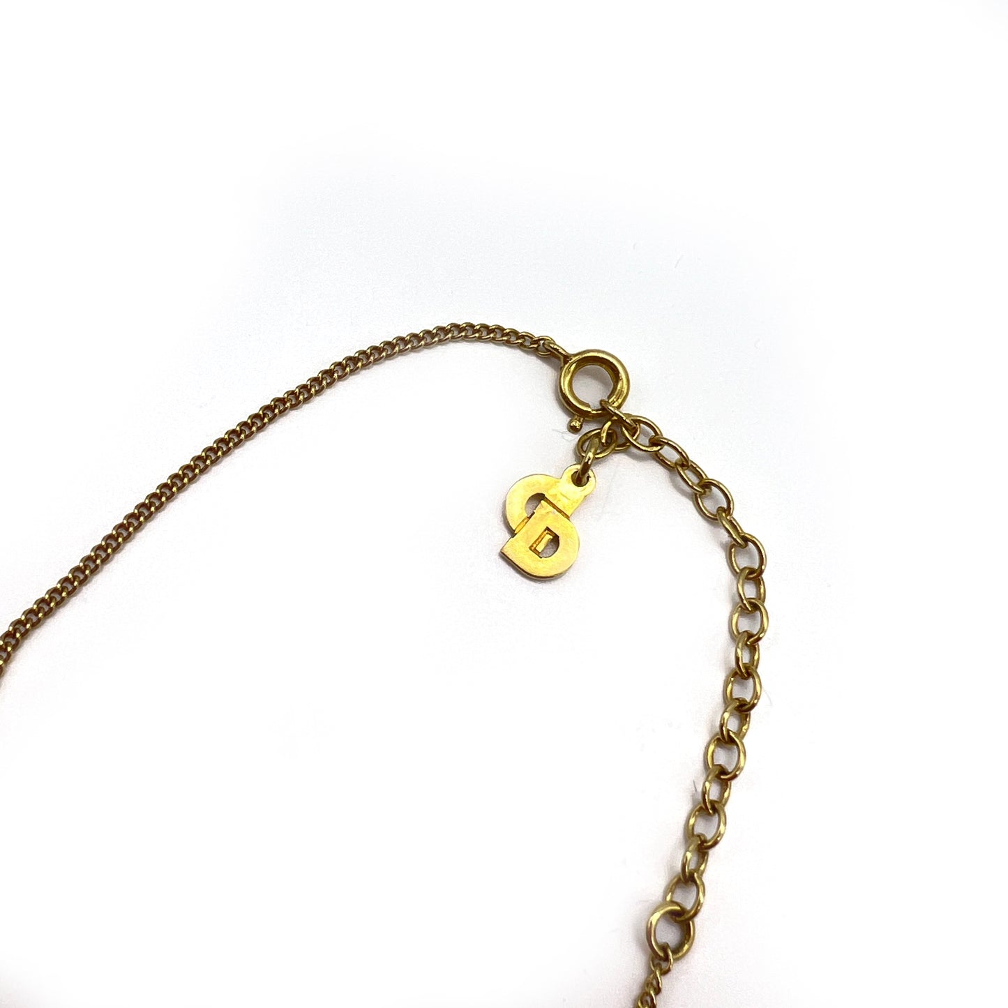 Christian Dior Vintage Multi Leafs Pendant with Golden Necklace