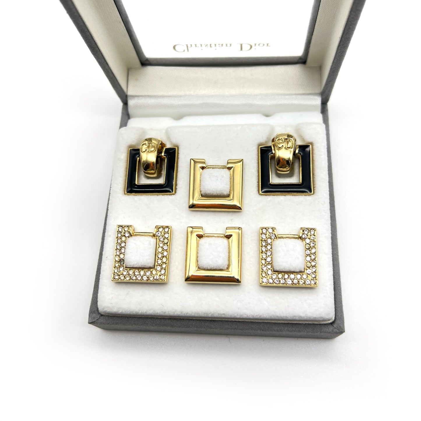 Christian Dior Vintage 3Sets Changeable Clip-On Earring