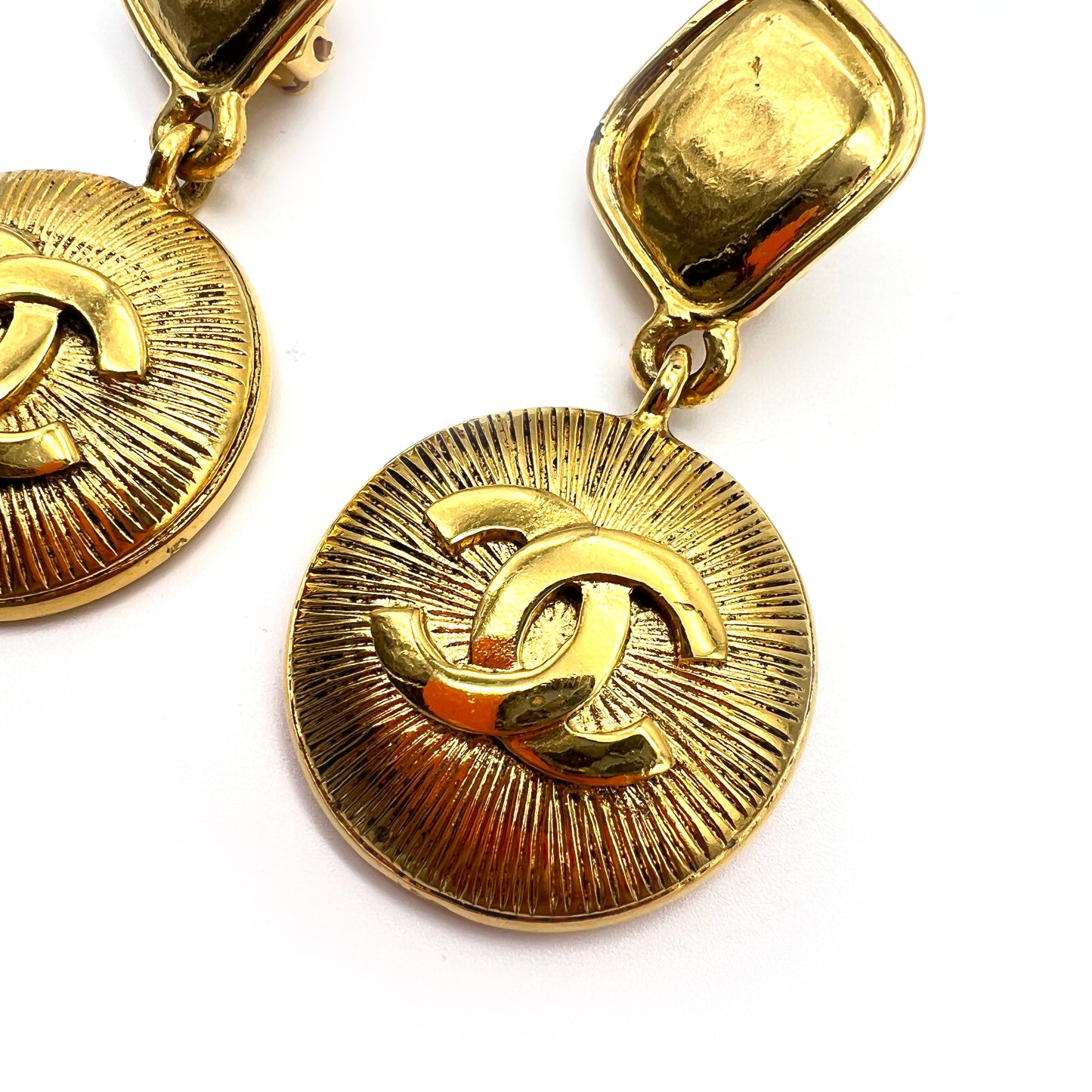 Chanel Vintage CC Logo Diamond Dangling Large Pandent