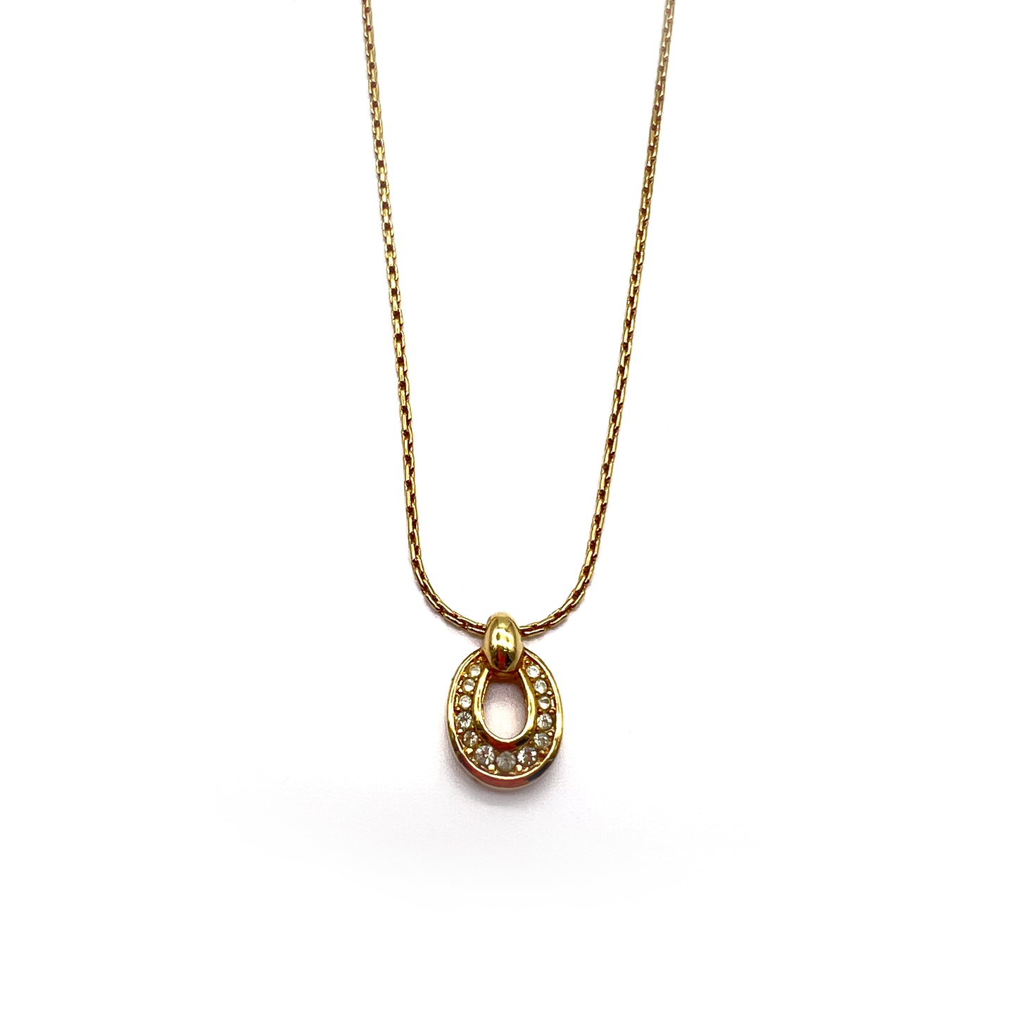 Christian Dior Vintage Rhinestone Golden Necklace